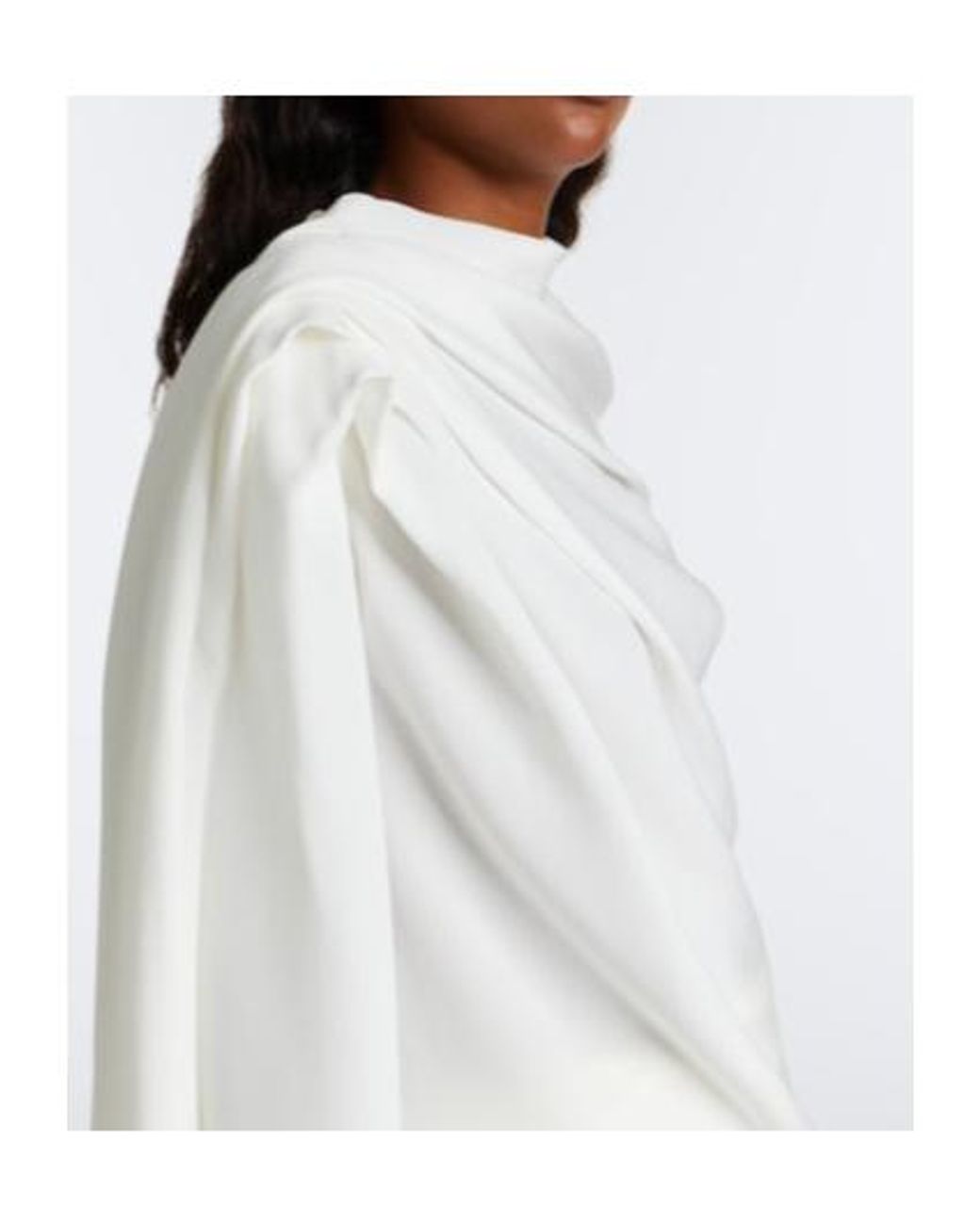 TOVE White Draped Caped Silk Top