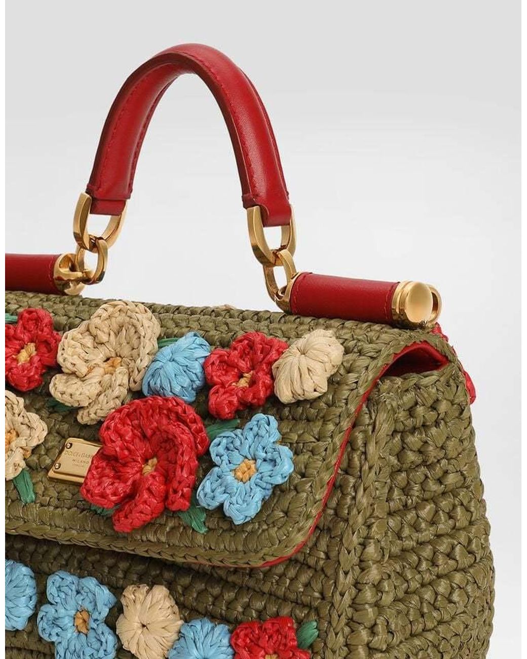 Dolce & Gabbana Red My Sicily Crochet Handbag