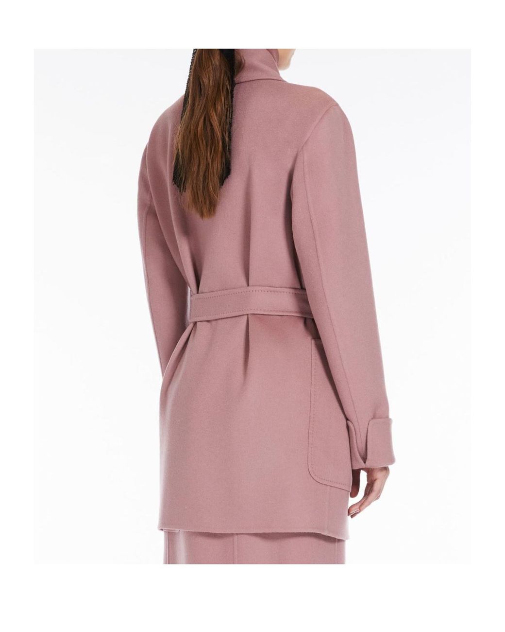 Max Mara Purple Belted Long-Sleeved Jacket