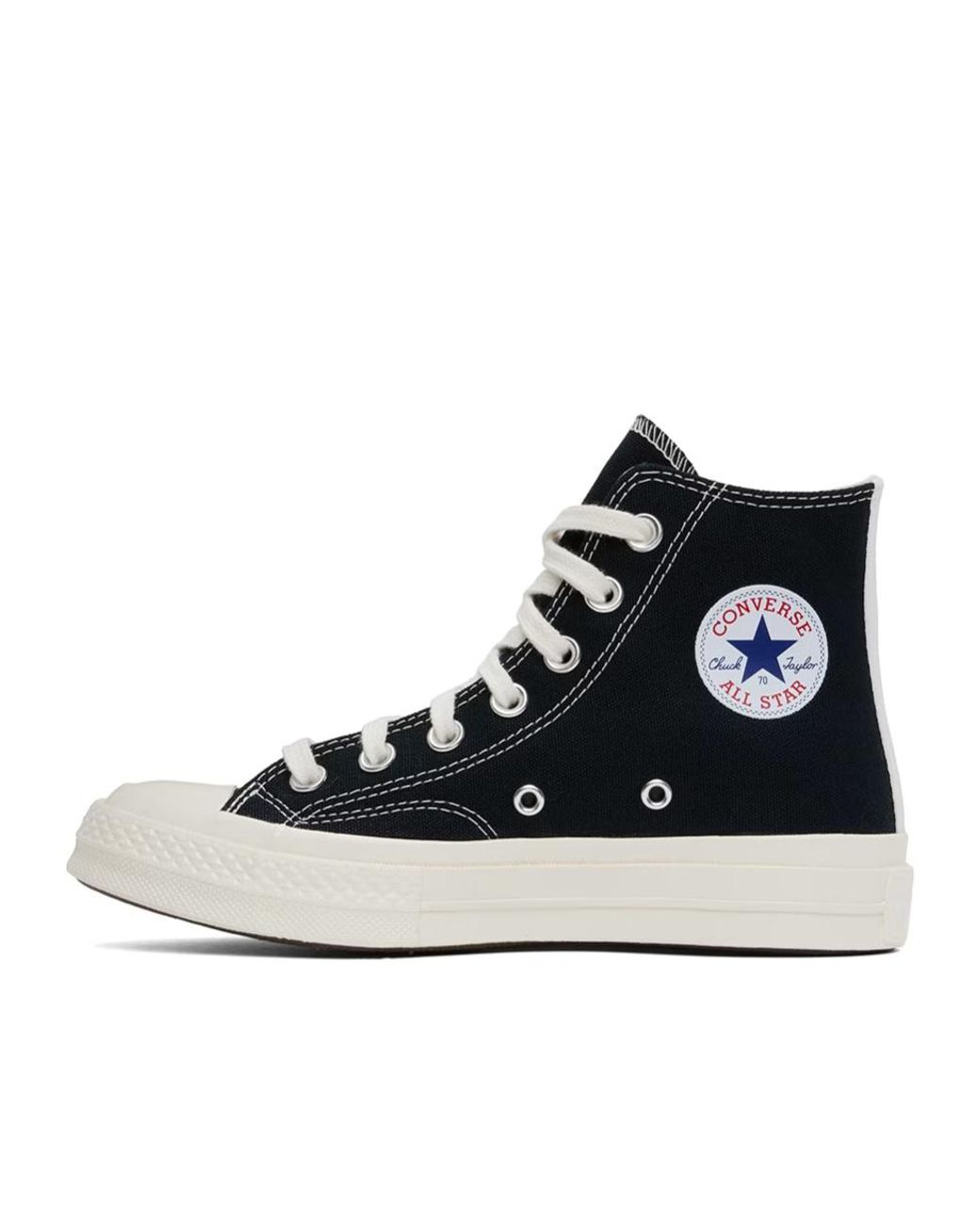 COMME DES GARÇONS PLAY Black Round Toe Lace-Up Sneakers