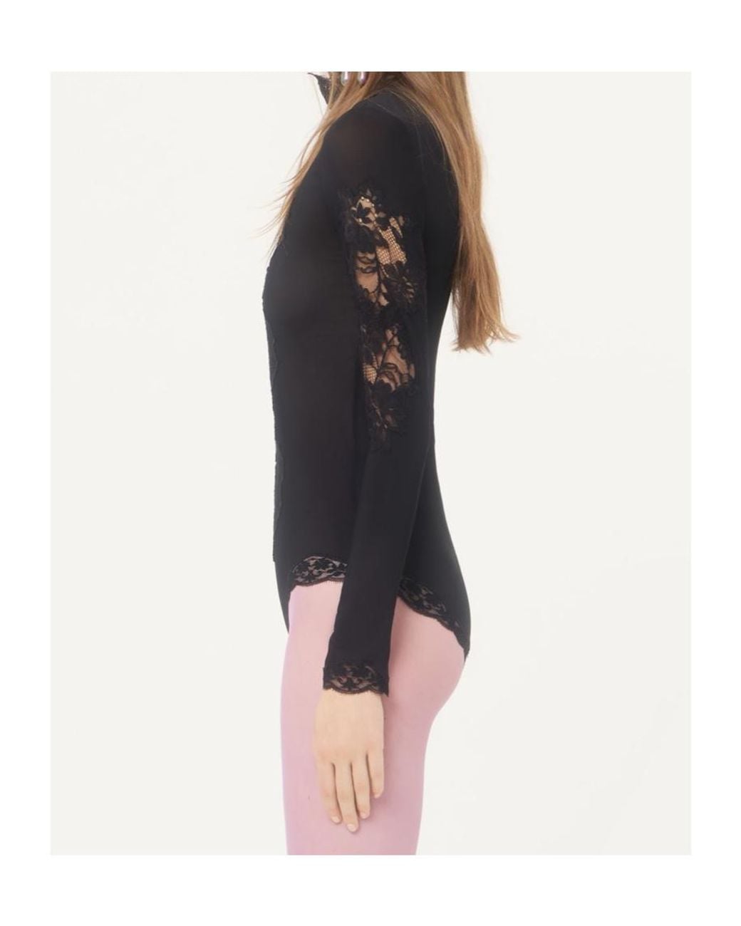 Valentino Blue Lace-Knit Bodysuit