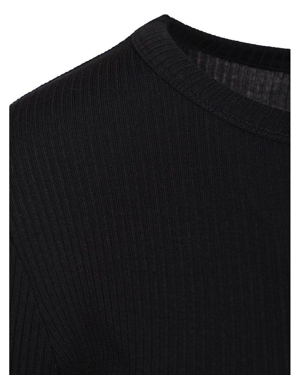 Max Mara Black Salmone Ribbed-Knit Crewneck Top