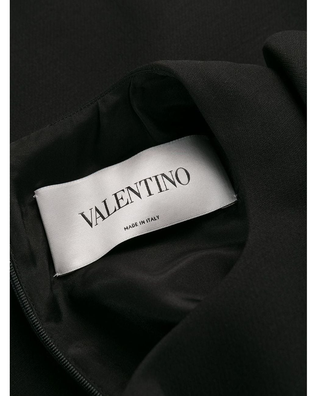 Valentino Black Ruffle Detail Shift Dress