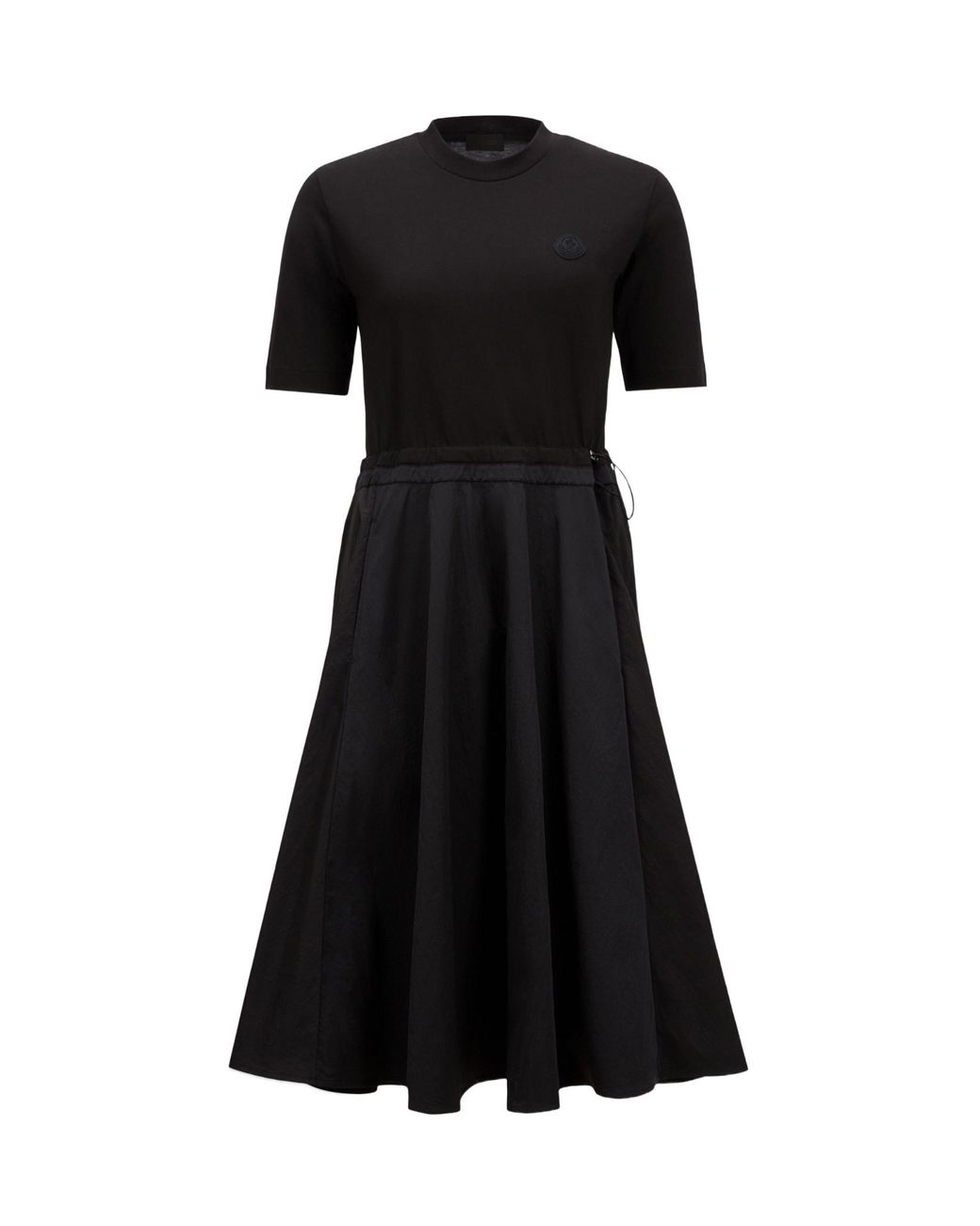 Moncler Black Crewneck Short-Sleeve Dress