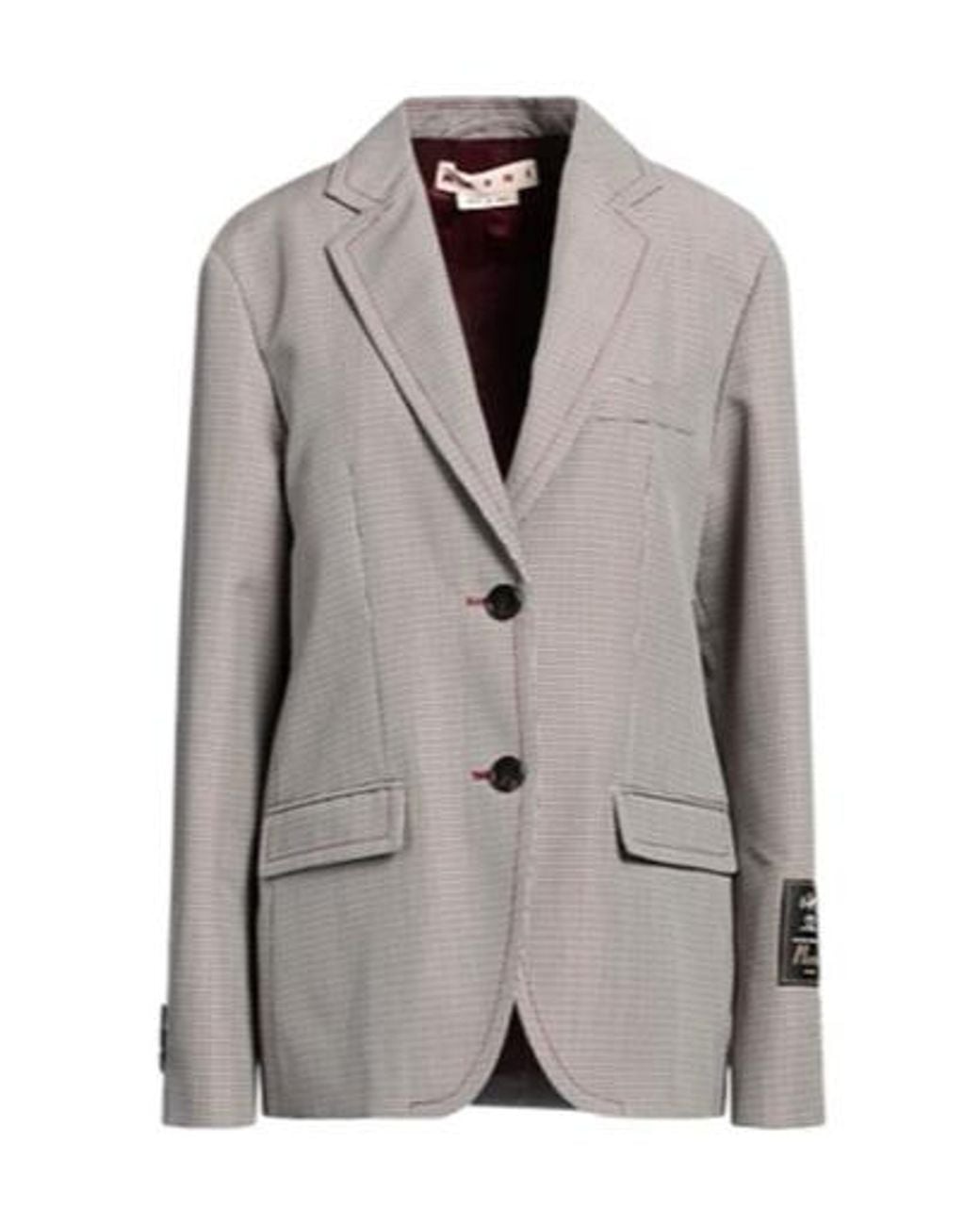 Marni Gray A Checkered Suit Jacket