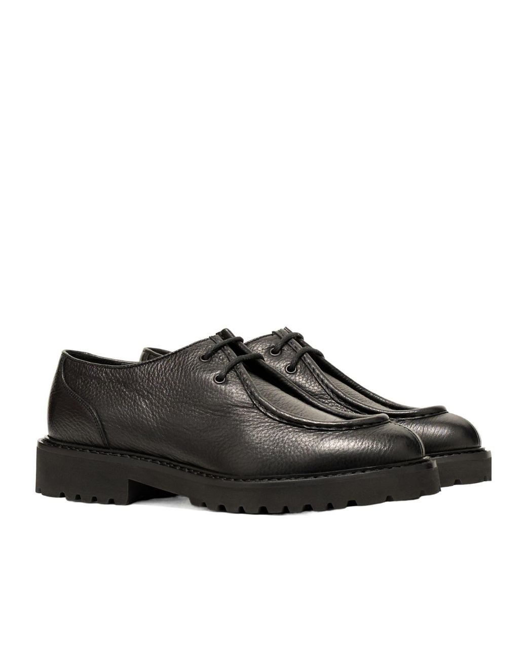 Doucal's Brown Apron-Stitch Lace-Up Shoes for men