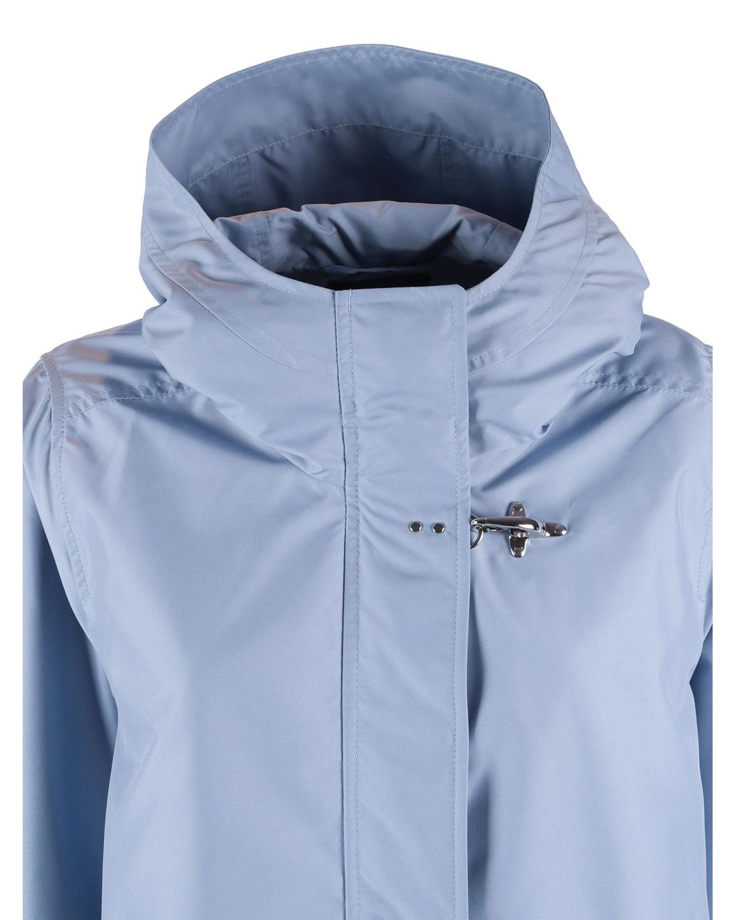 Fay Blue Hooded A-Line Jacket