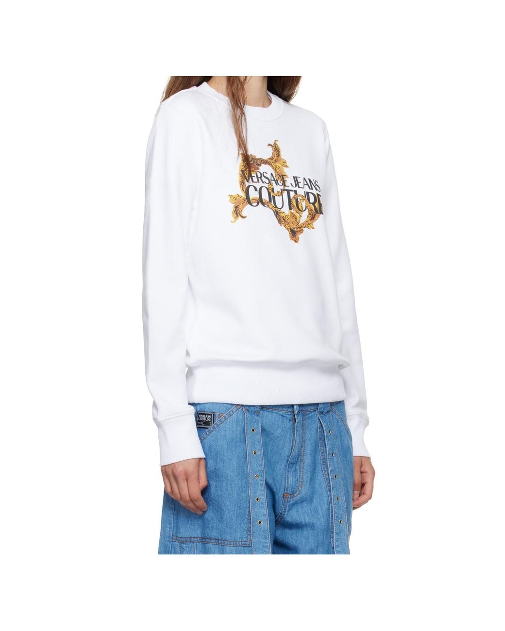 Versace Jeans White Logo-Print Sweatshirt