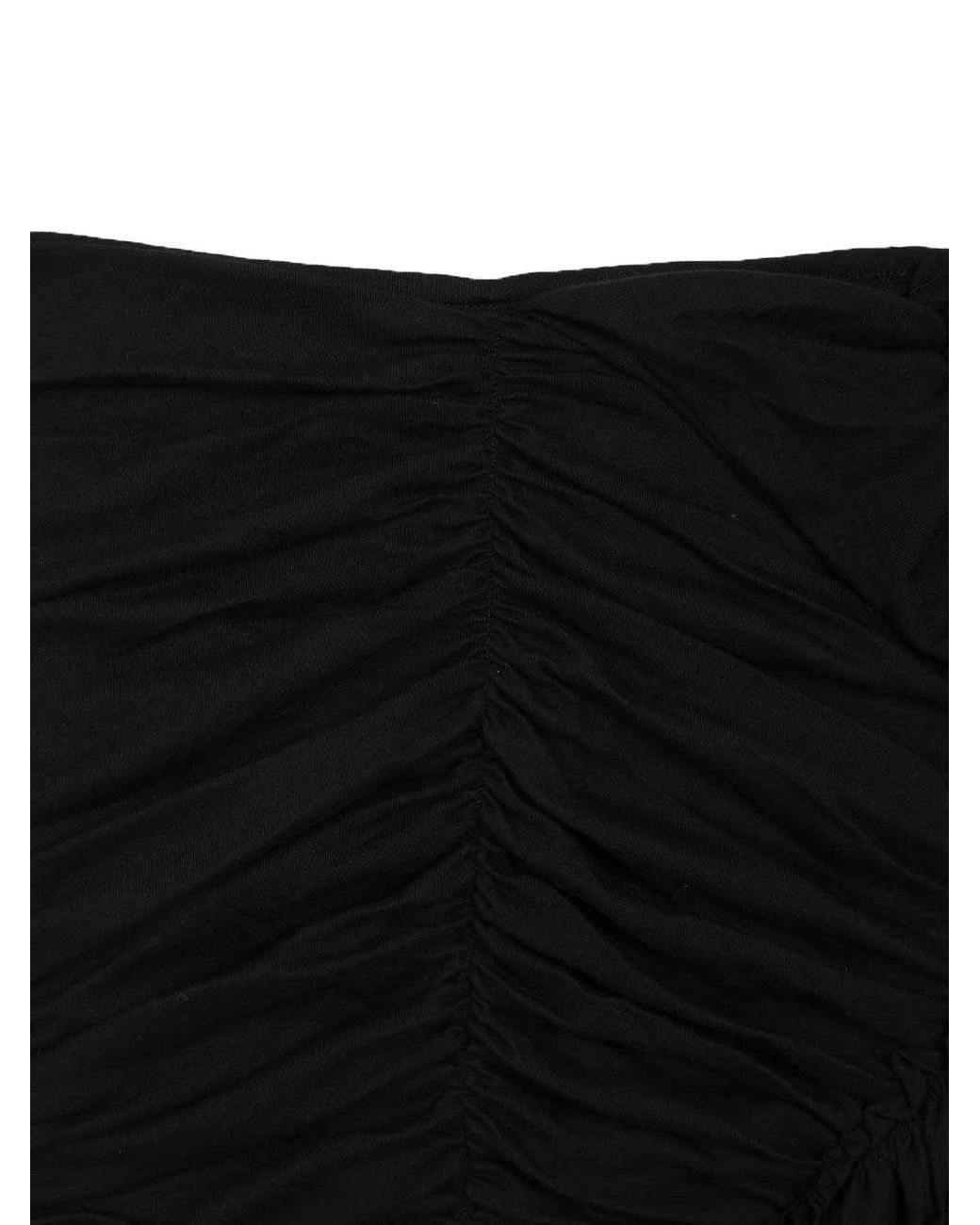 Dries Van Noten Black Midi Skirt With Ruffles And Drapes