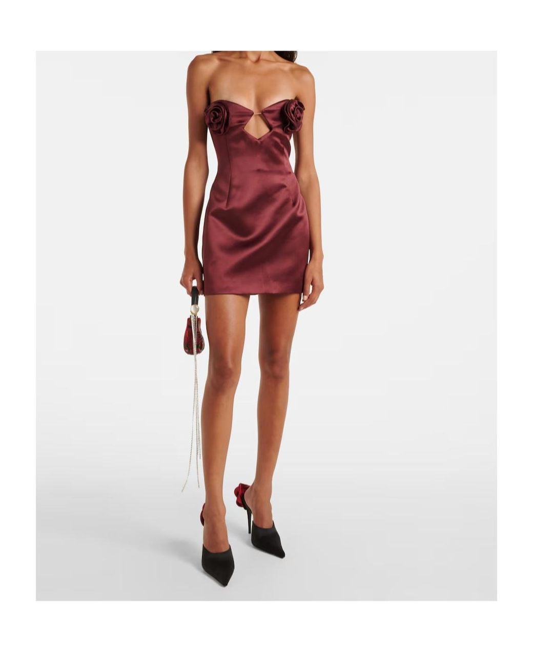 Magda Butrym Red Silk And Wool Satin Corset Dress