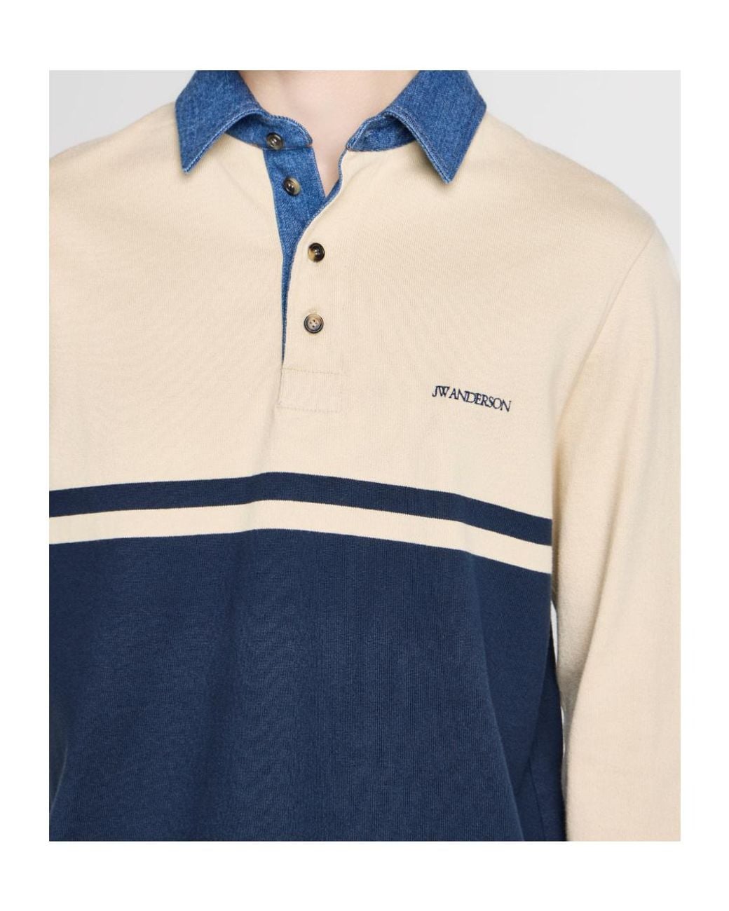 J.W. Anderson Blue Jw Anderson Contrast Collar Polo Shirt for men