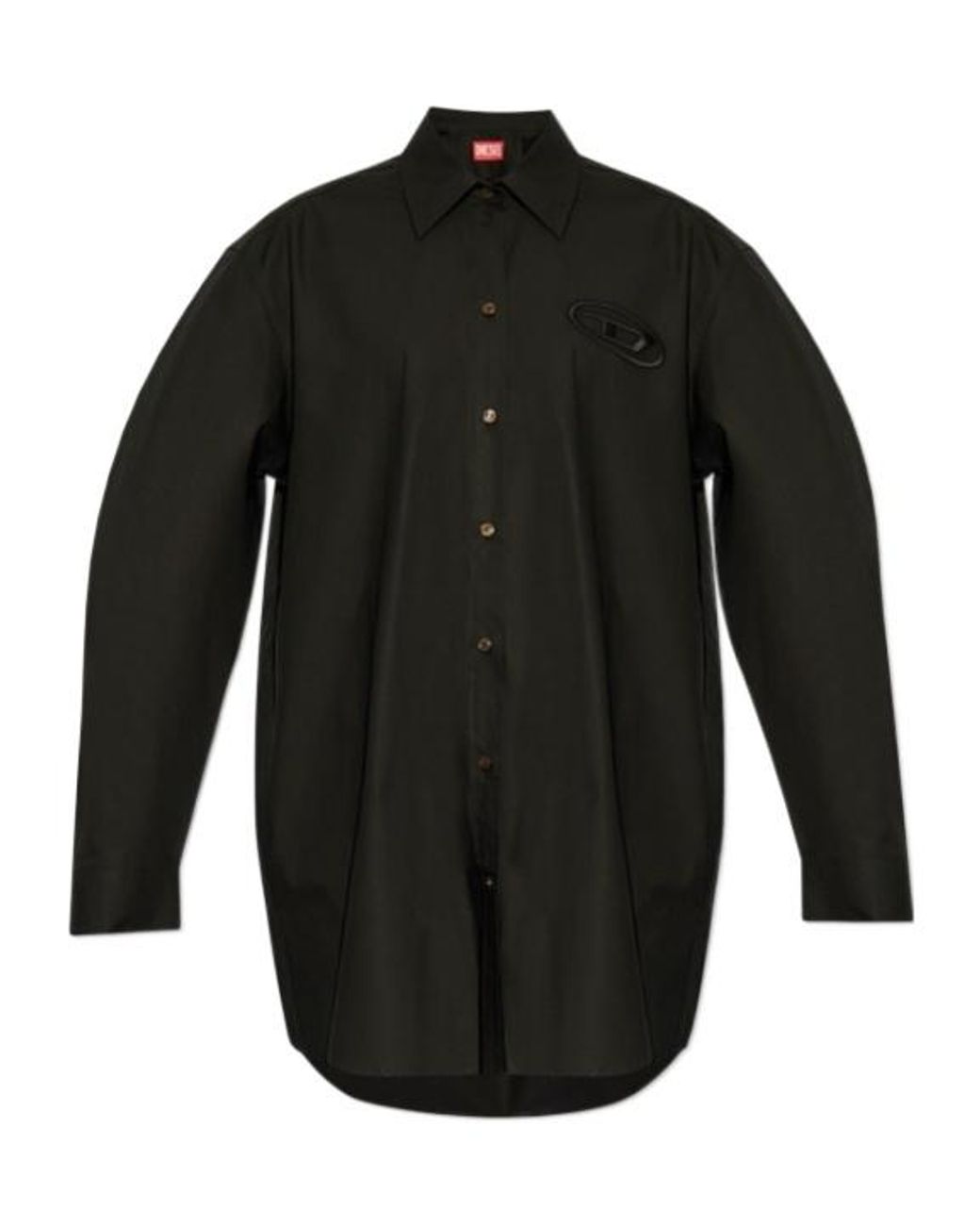 DIESEL Black D-Dalis Logo Embroidered Shirt Dress