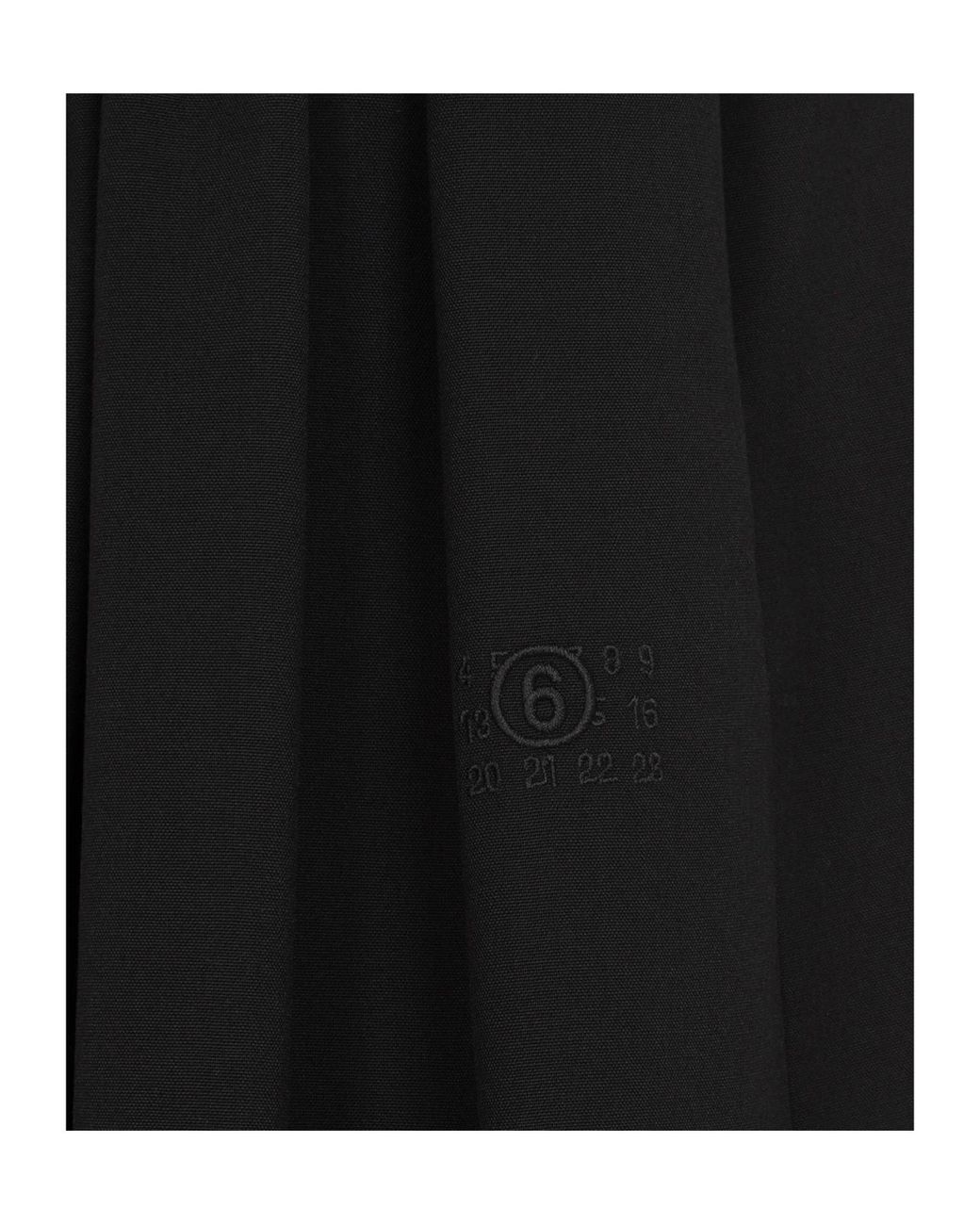 MM6 by Maison Margiela Black Gathered Wide Leg Shorts