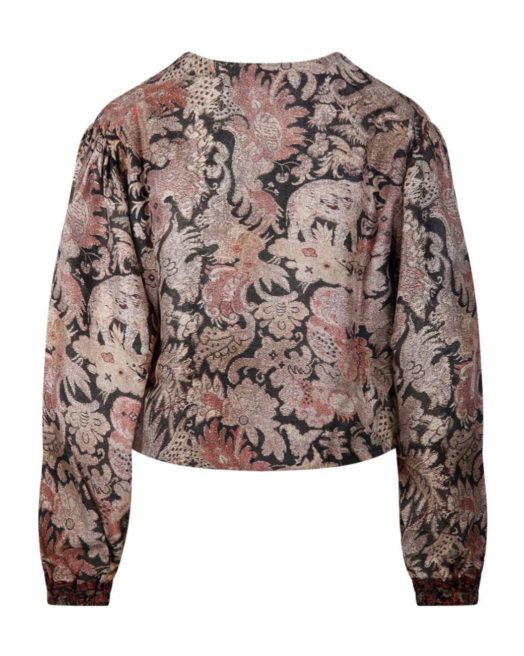 Pierre Louis Mascia Brown Aloes Printed Long-Sleeve Top