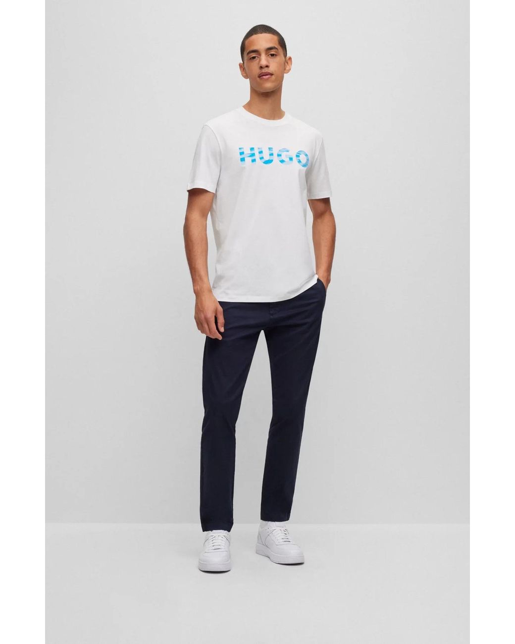 Boss White Logo-Embossed Low-Top Sneakers for men