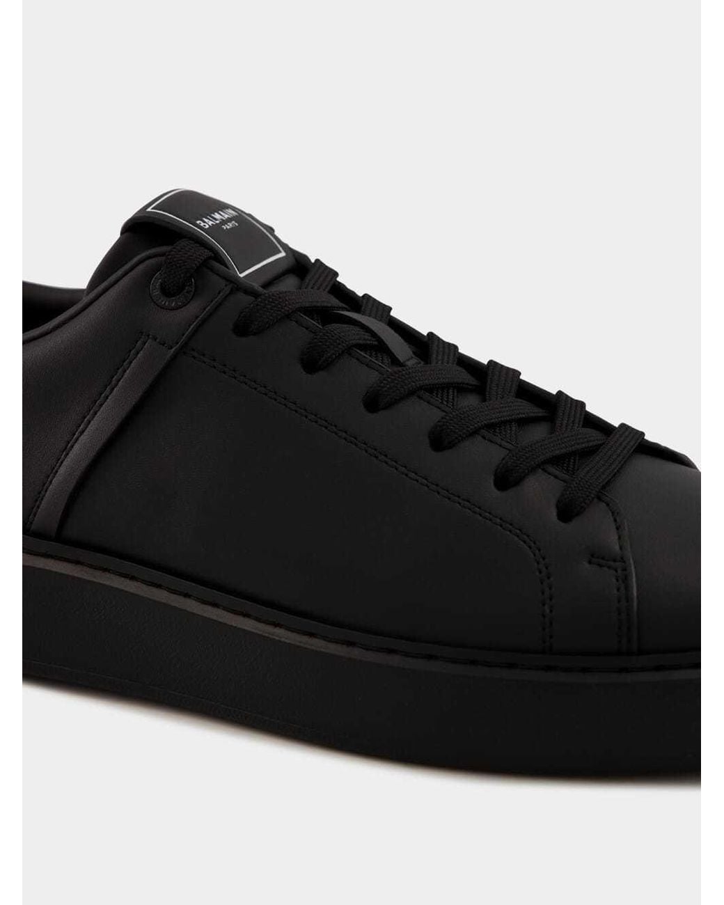 Balmain Black B-Court Lace-Up Sneakers for men
