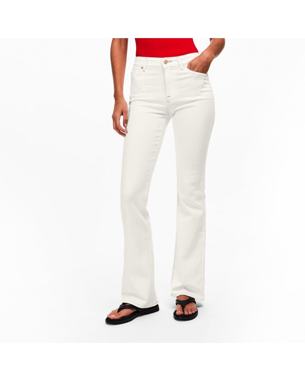 7 For All Mankind Natural Bootcut Jeans