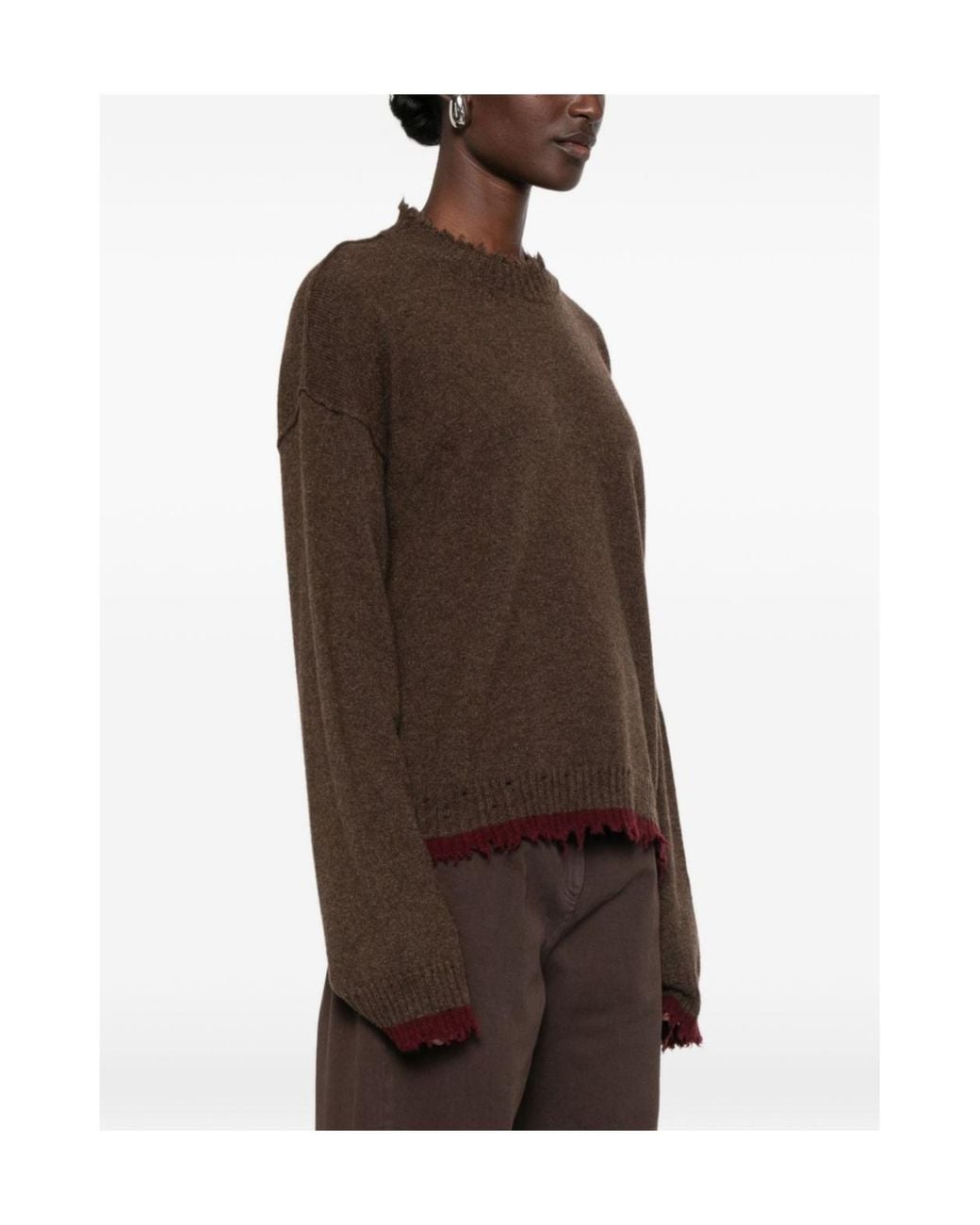 Uma Wang Brown Long-Sleeved Sweater