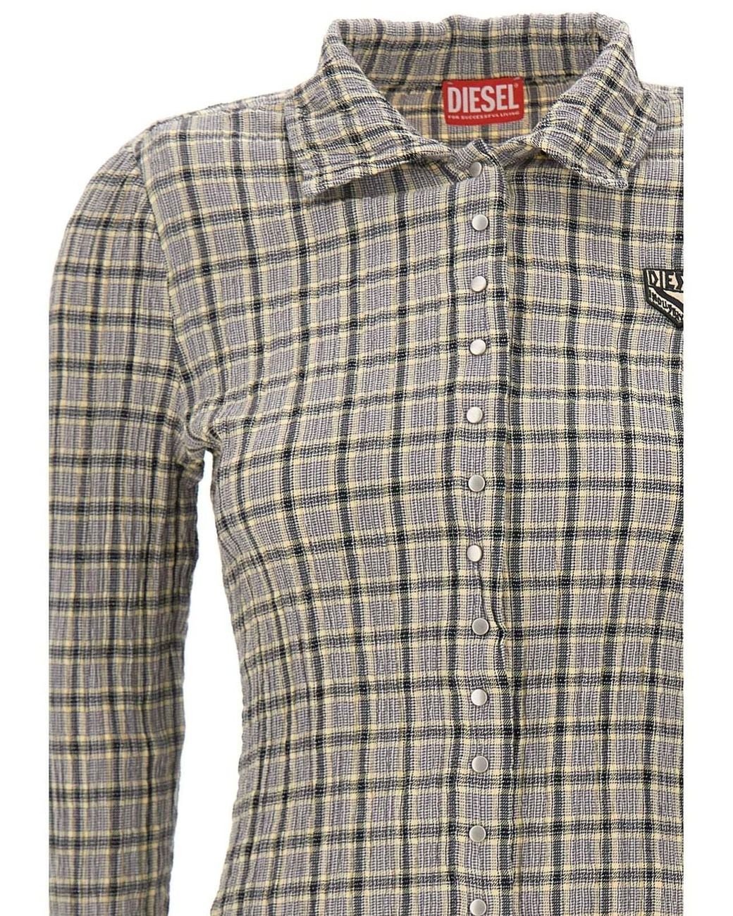 DIESEL Gray Arrilon Checked Slim Shirt