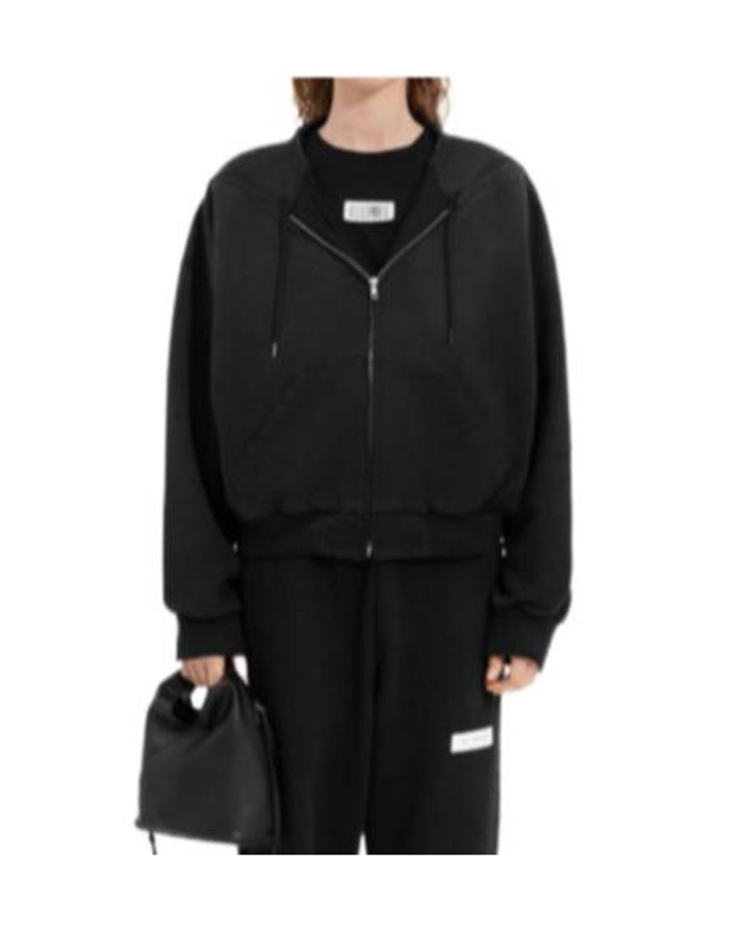 MM6 by Maison Margiela Black Drawstring Hoodie