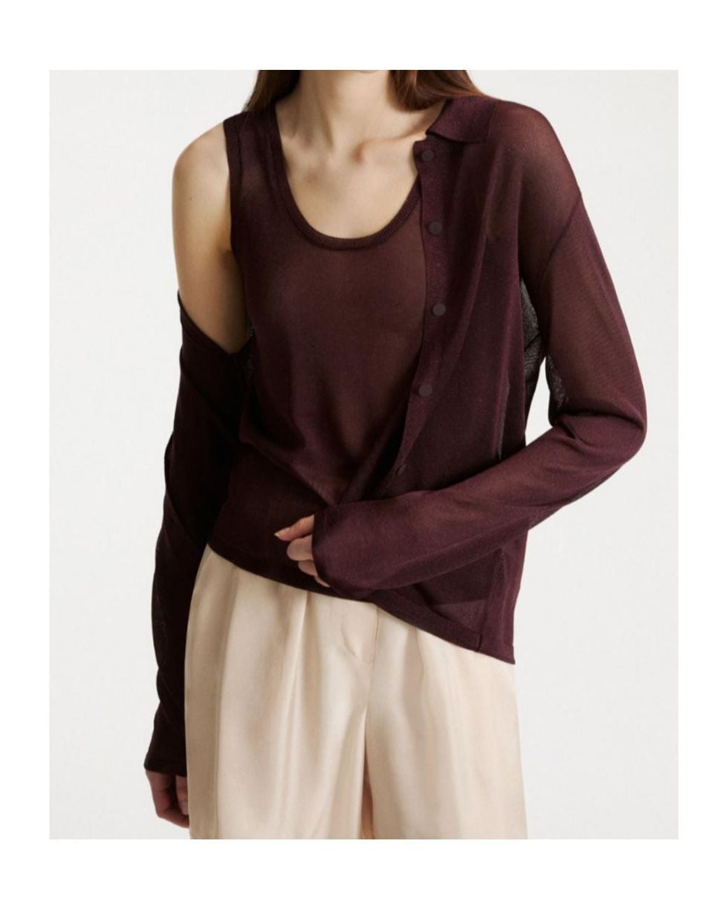 Marella Red Viscose And Lurex Top