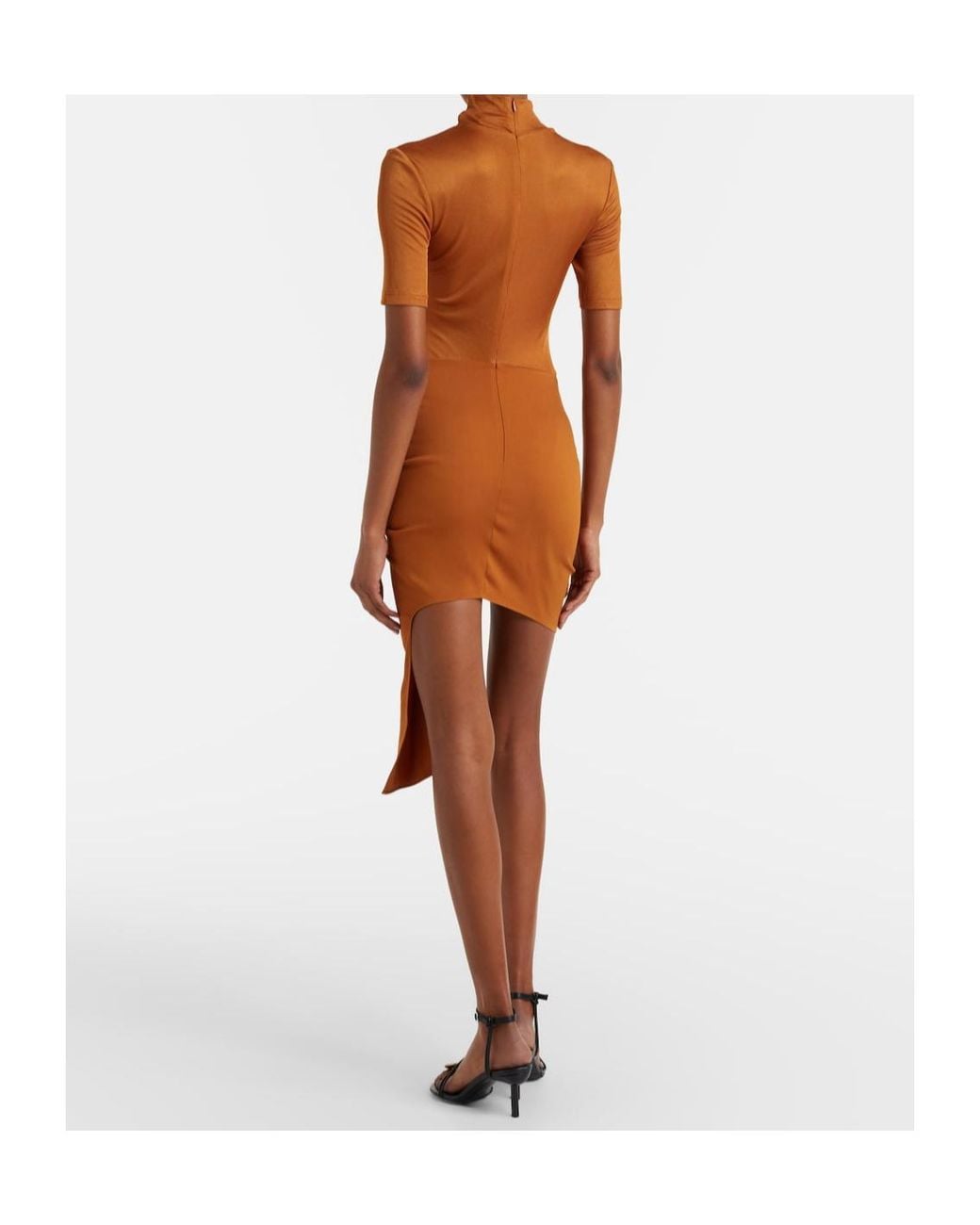 Christopher Esber Brown Fusion Ruched Minidress