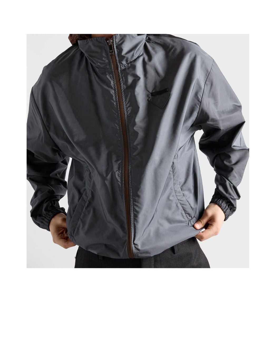 Prada Brown Reversible Hooded Re-Nylon Jacket for men