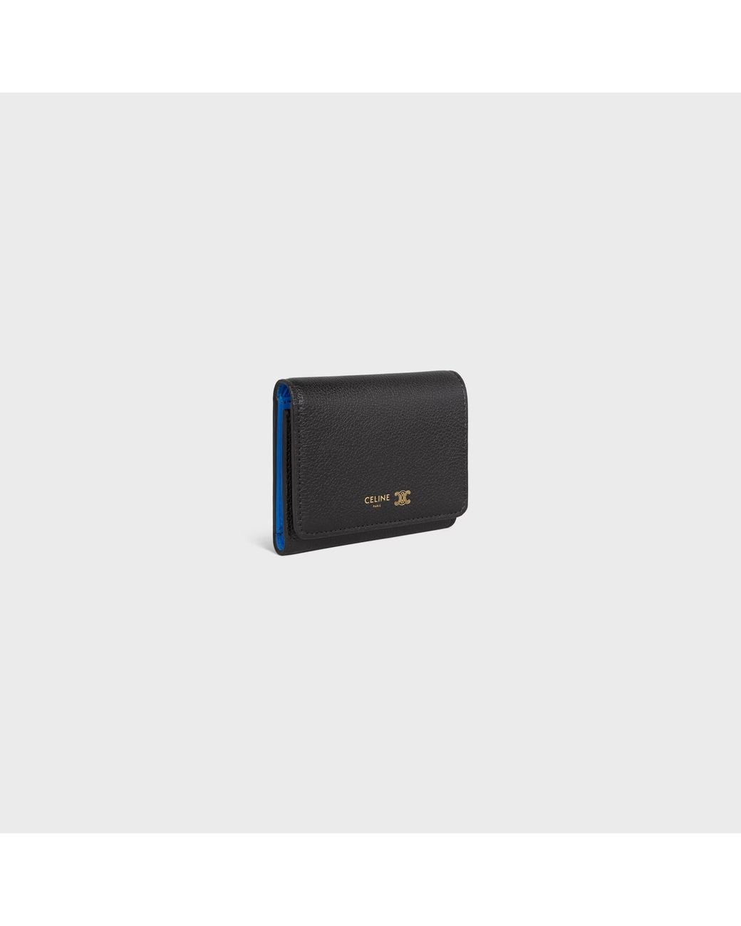 Céline Black Fine Wallet Triomphe Stamp