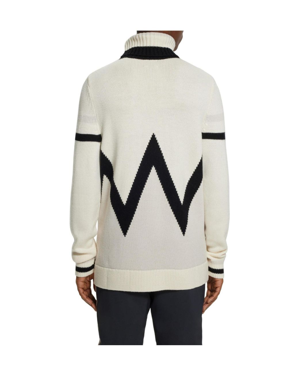 Boss White Off- Turtleneck Knit Sweater for men