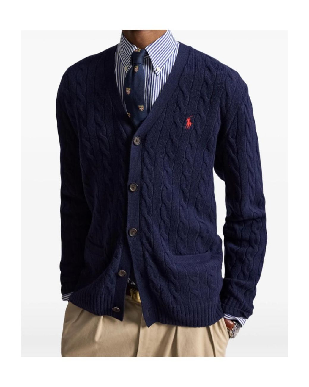 Polo Ralph Lauren Blue Ralph Lauren Cable Knit Cardigan for men