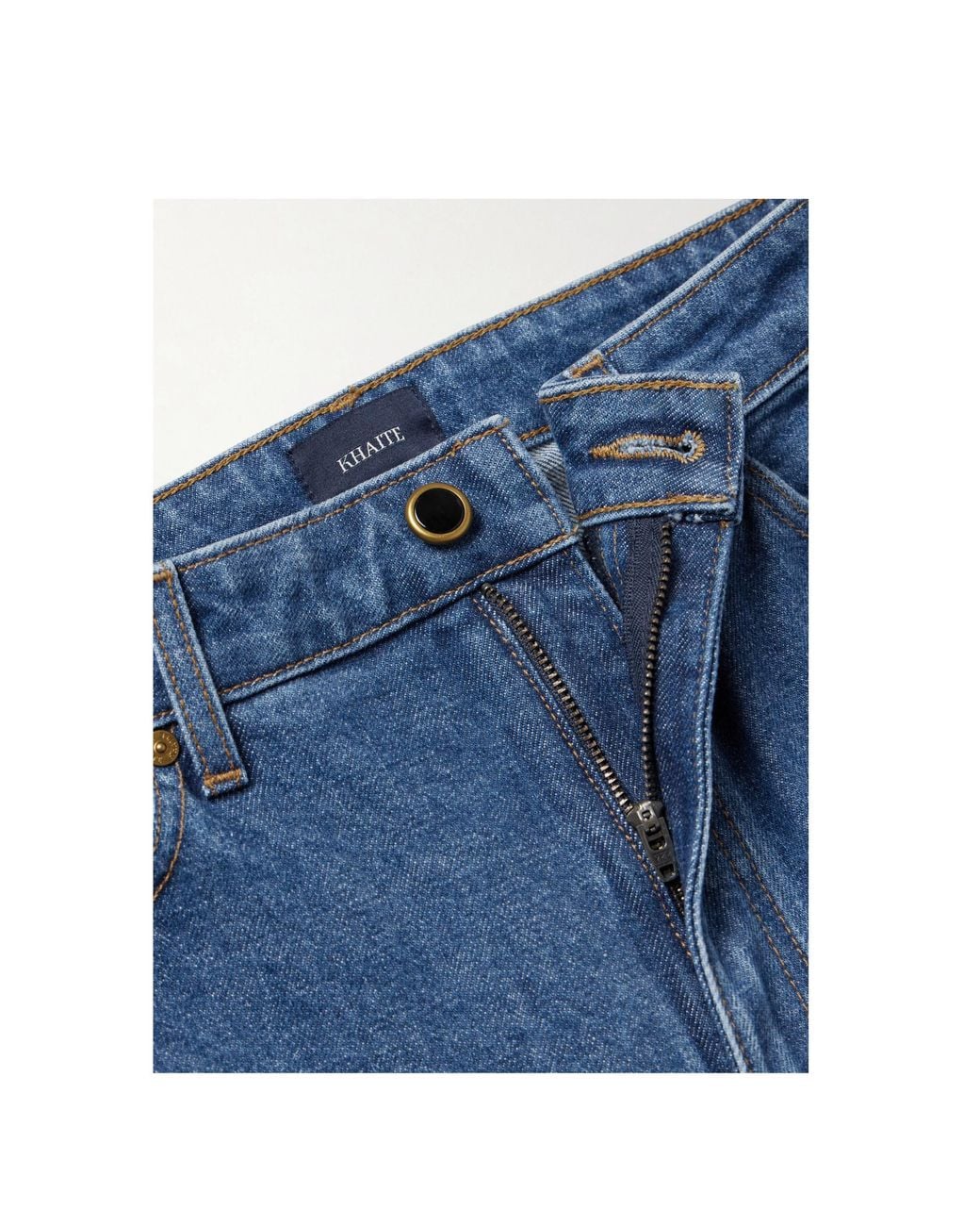 Khaite Blue High The Danielle High-Waist Straight-Leg Jeans