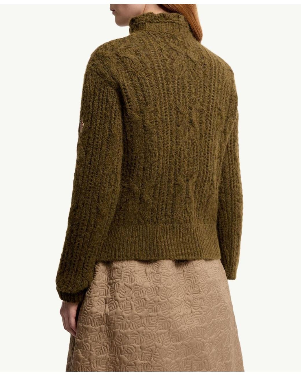 Moncler Green Alpaca Blend Openwork Jumper