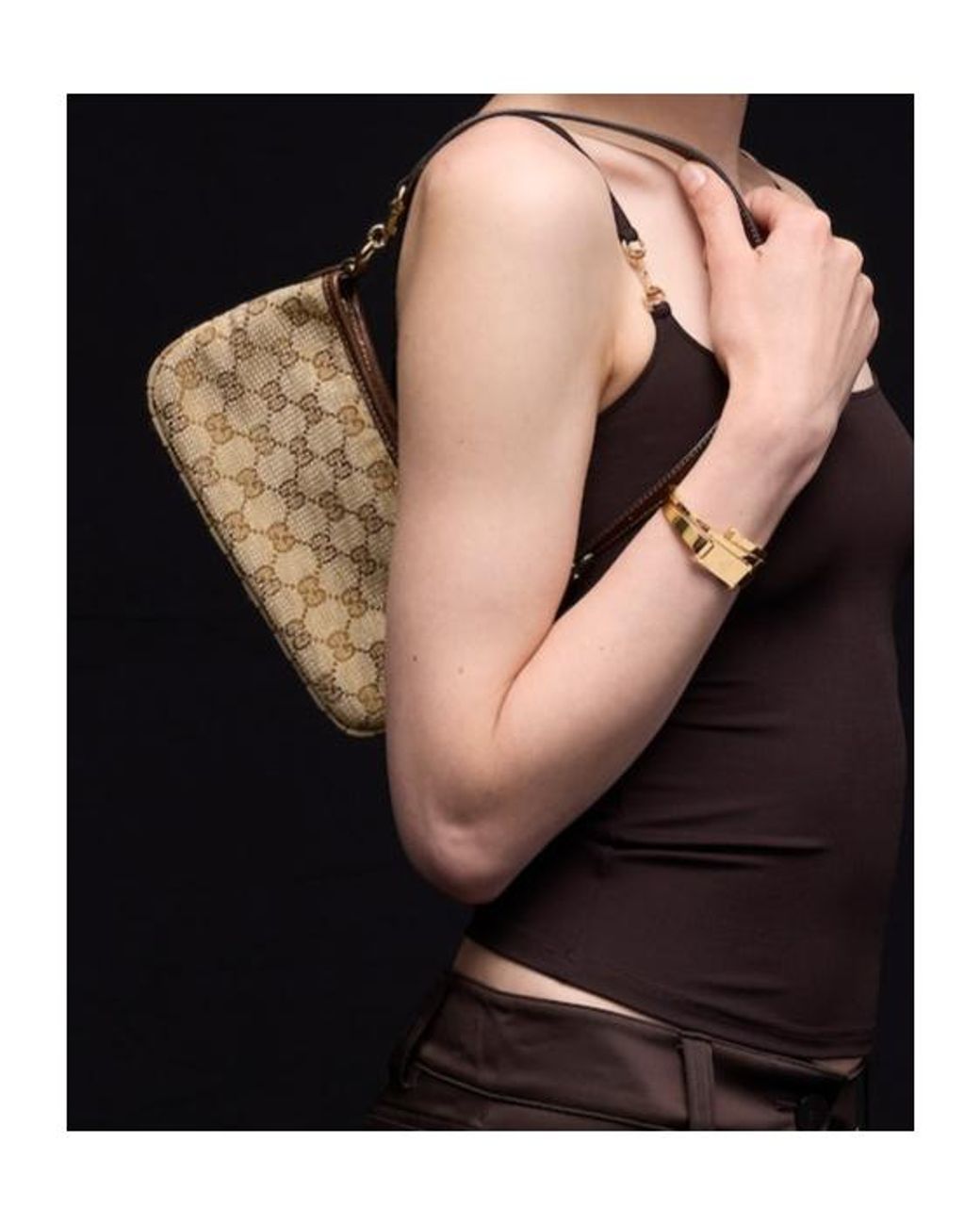 Gucci White Gossip Crystal Small Shoulder Bag