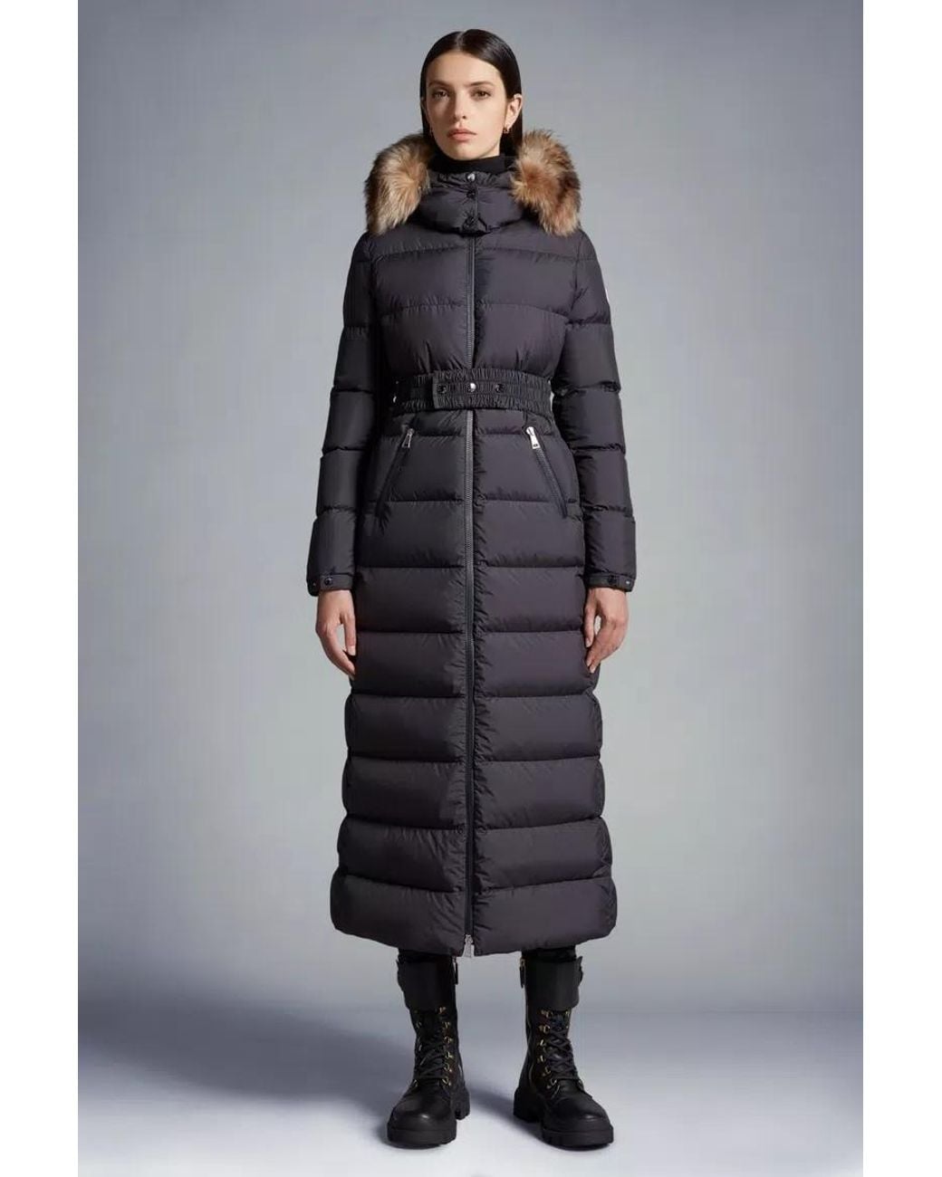 Moncler Black Fudson Long Down Jacket