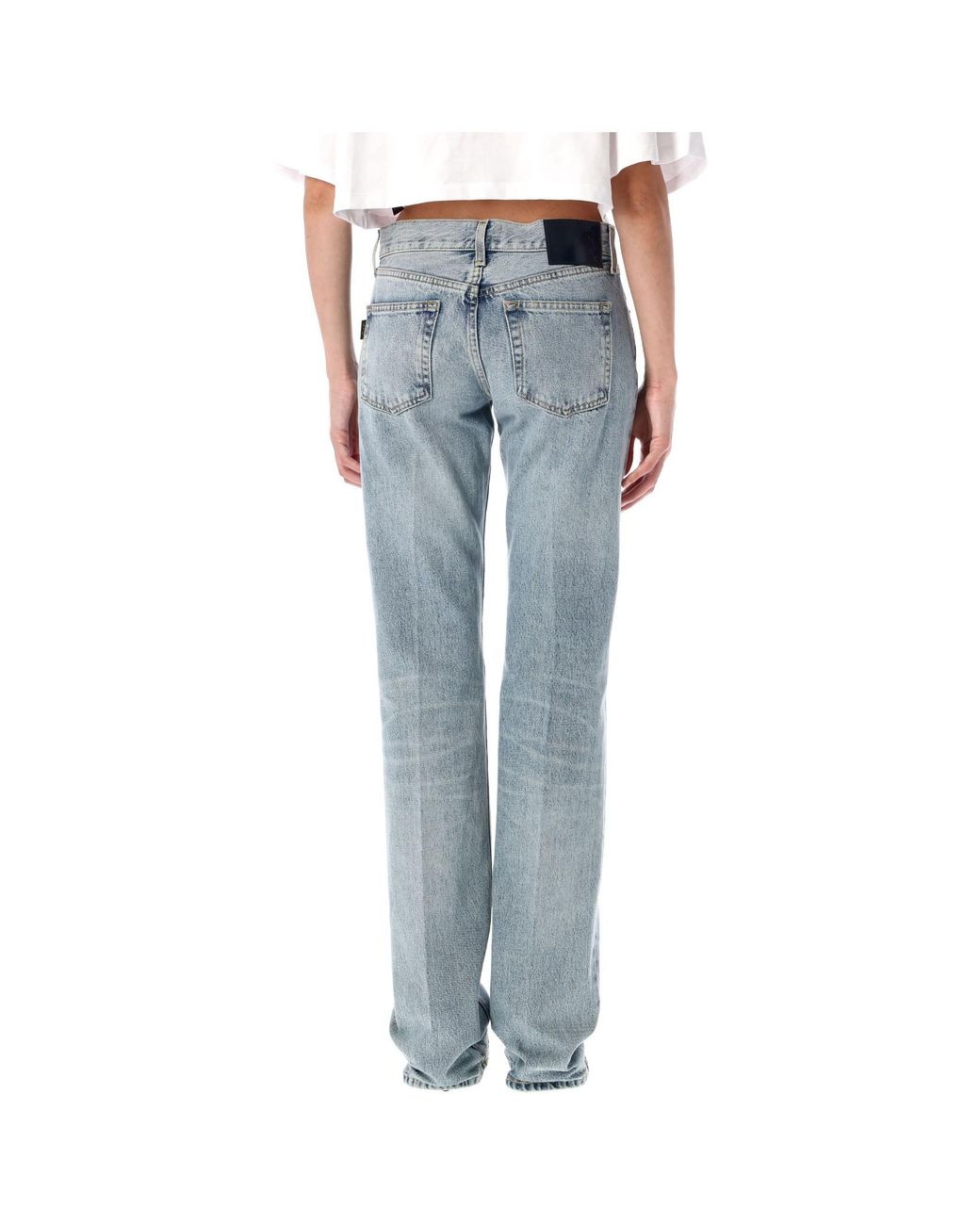 Haikure Blue Carly Logo Patch Straight-Leg Jeans