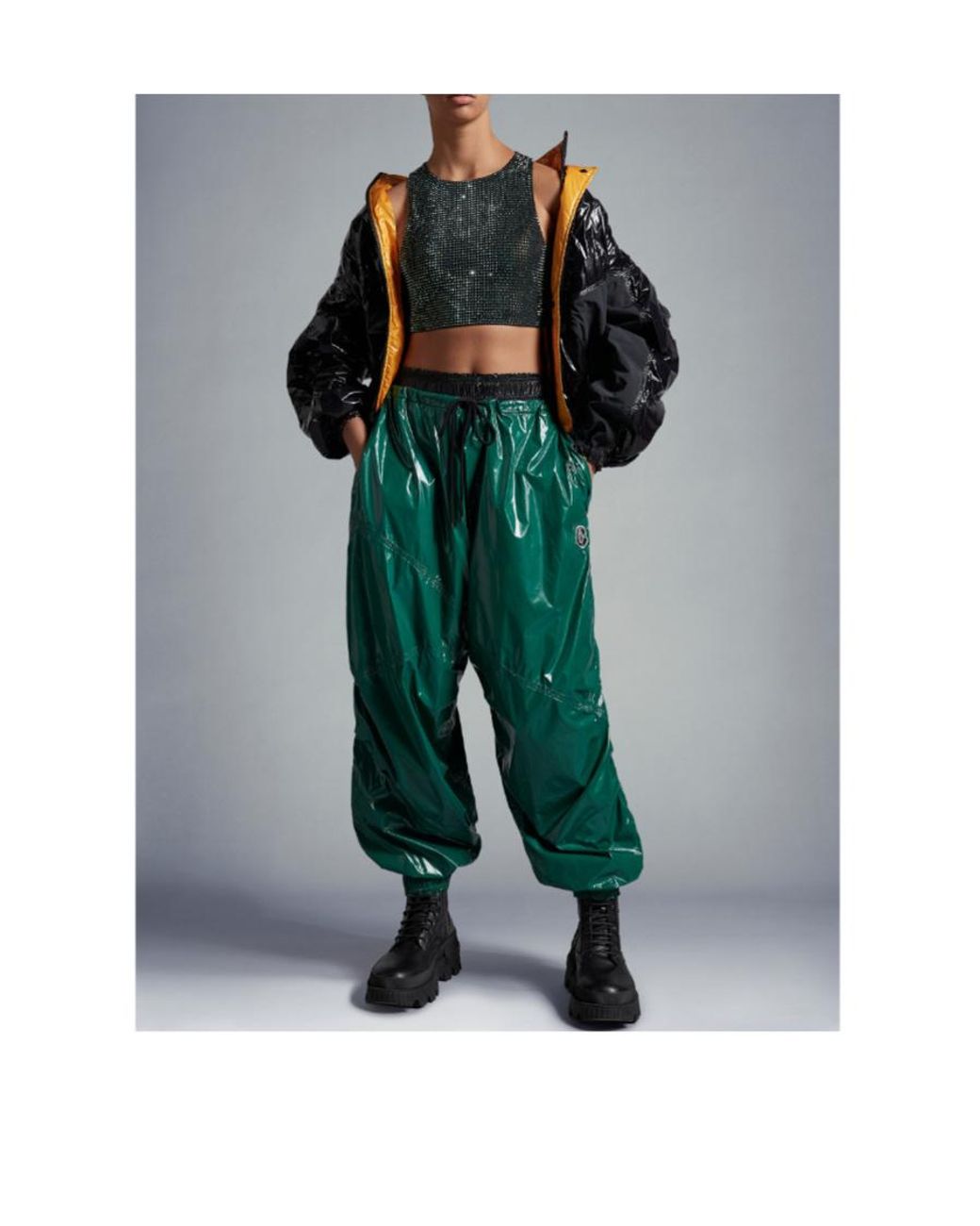 Moncler Black X Alicia Keys Logo Patch Padded Jacket for men