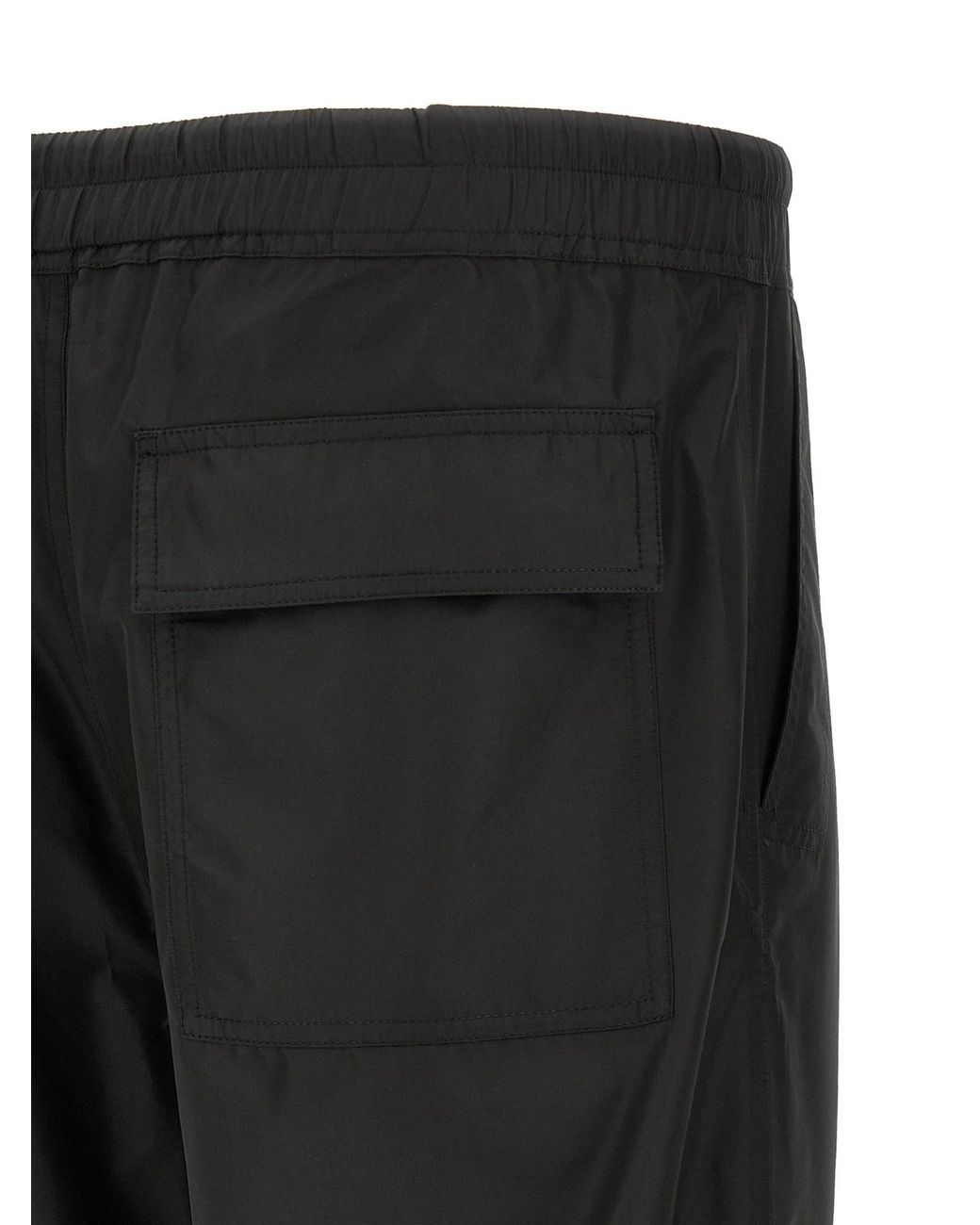 Moncler Black Moncler Rick Owens Drawstring Straight Leg Pants for men