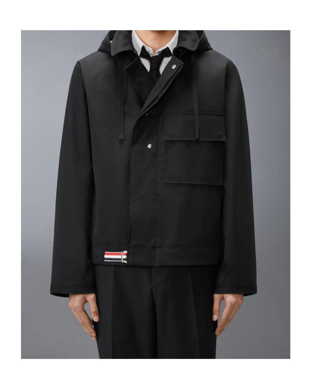 Thom Browne Black Tech Mariner Jacket for men
