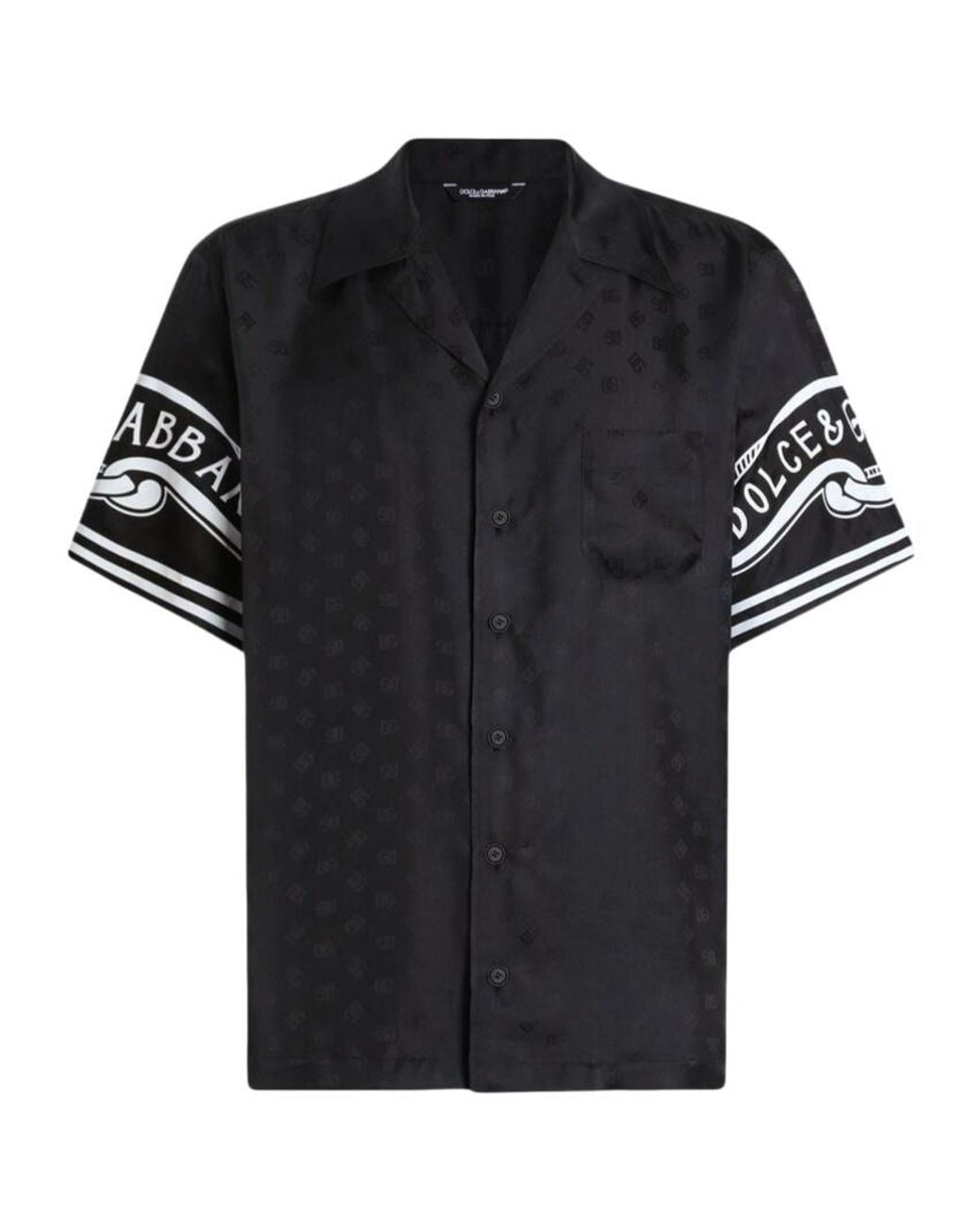Dolce & Gabbana Black Bandanna Printed Denim Shirt for men