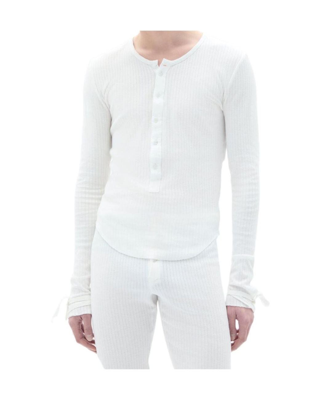 Ann Demeulemeester White Pointelle T-Shirt for men