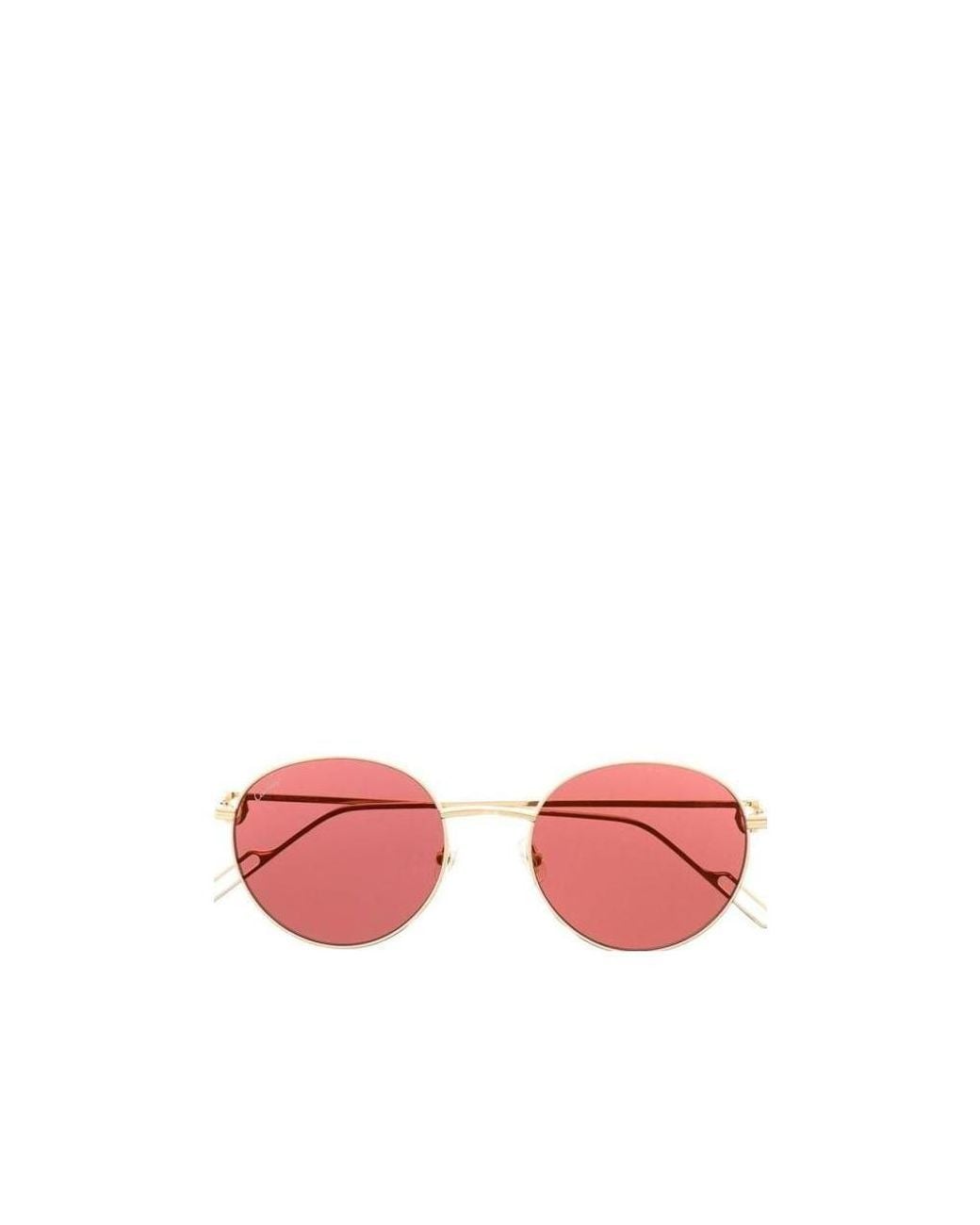Cartier Pink Round Frame Sunglasses