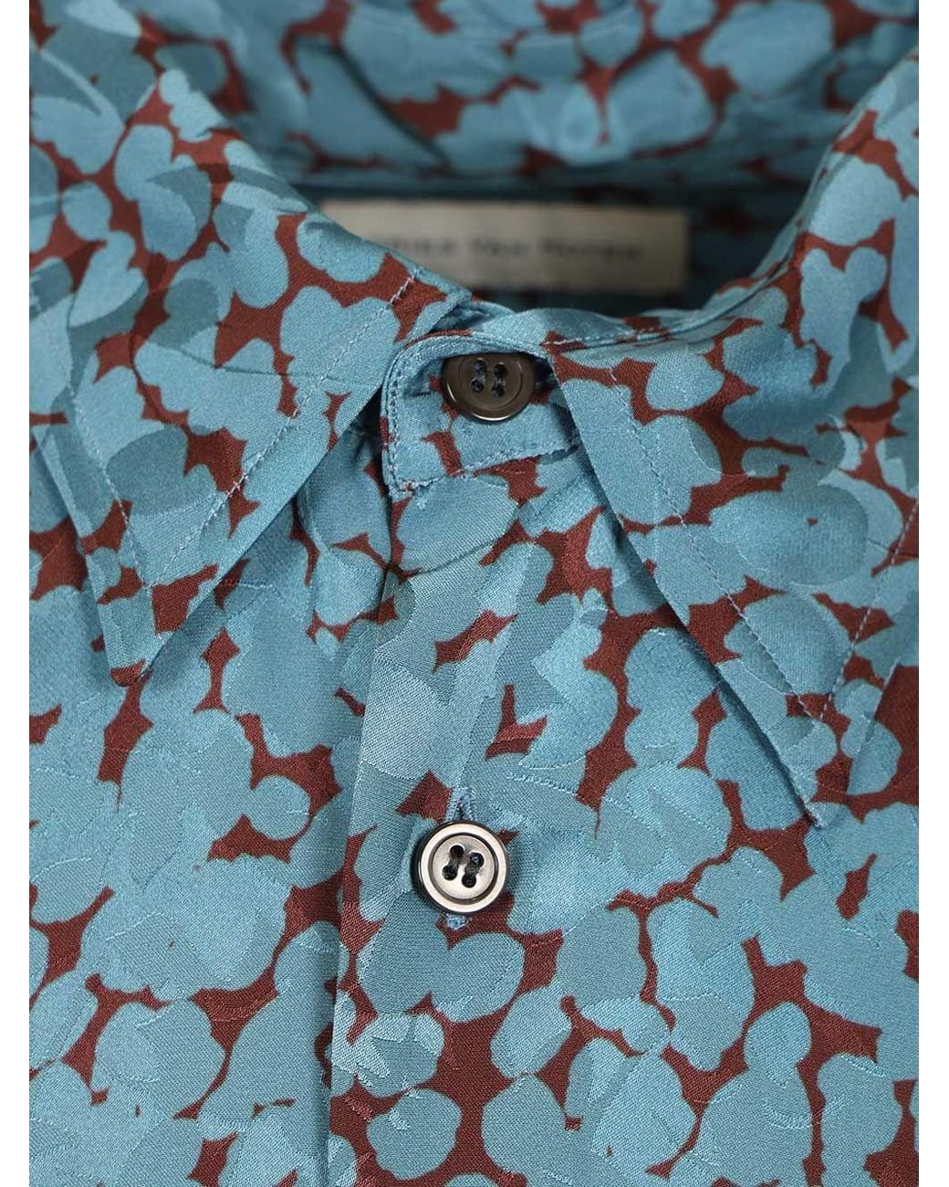 Dries Van Noten Blue Croom Printed Shirt for men