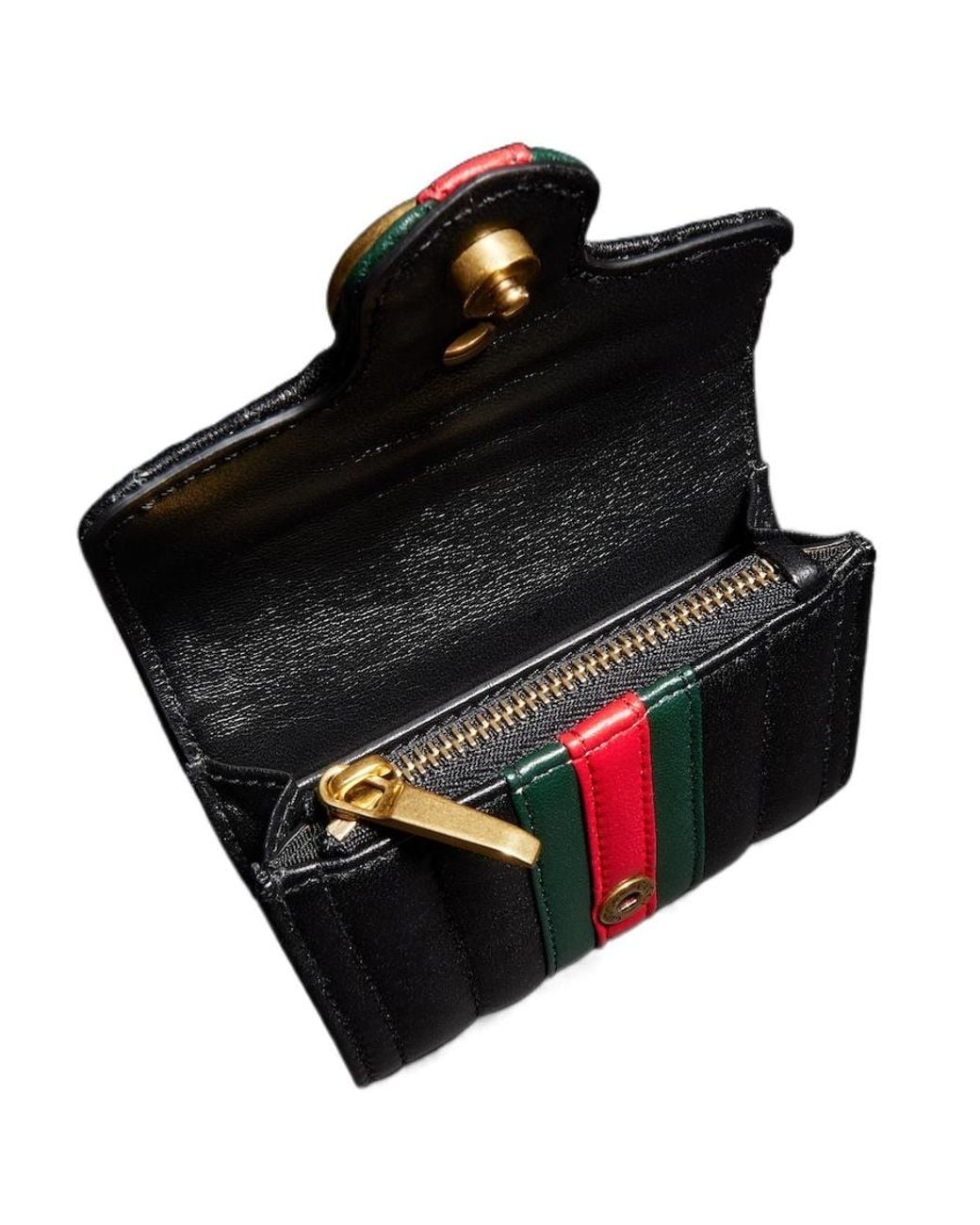 Gucci Black Gg Marmont Bi-Fold Card Case