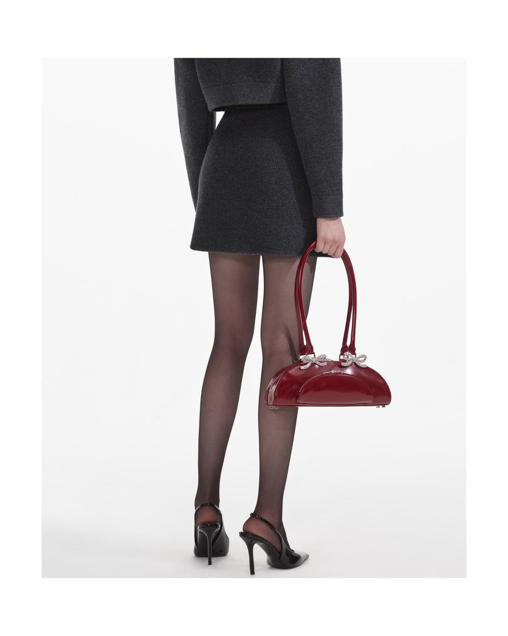 Self-Portrait Black Knit Mini Skirt