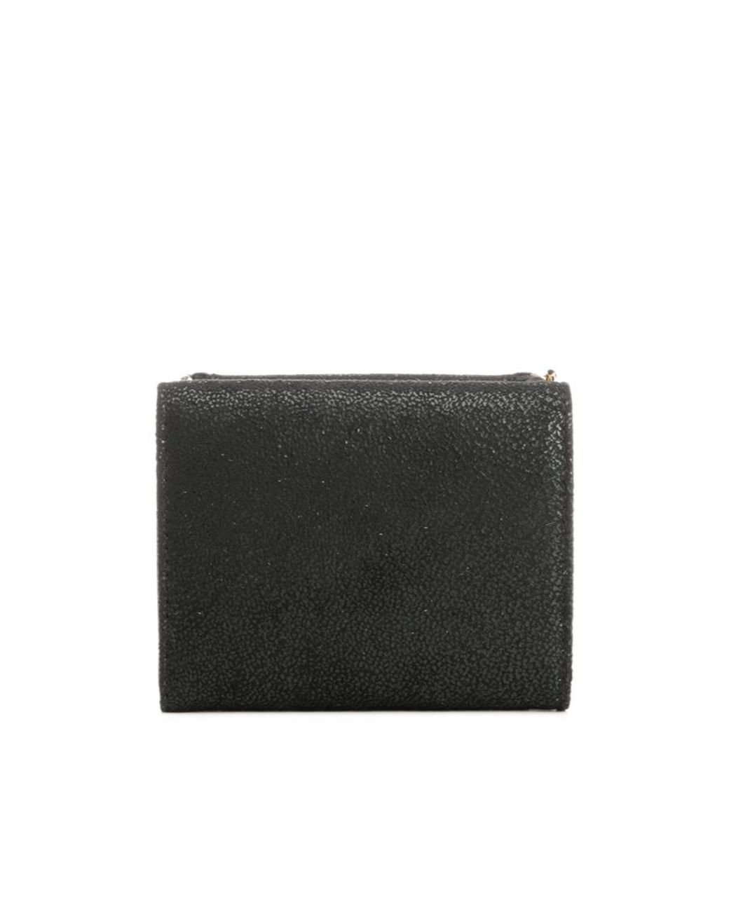 Stella McCartney Black Falabella Chain Trifold Wallet