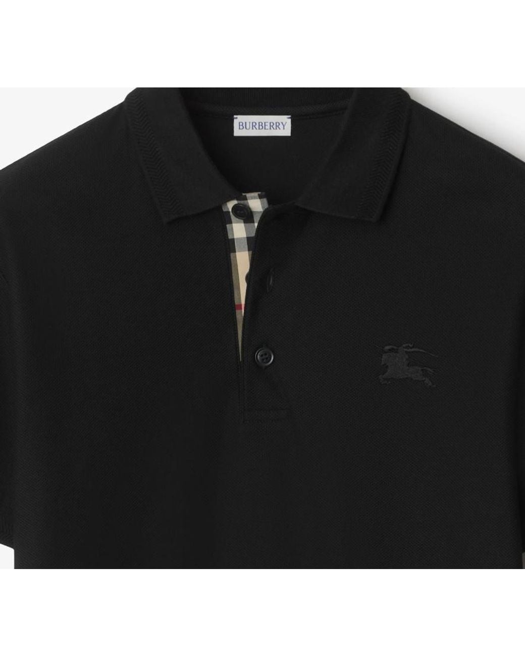 Burberry Black Eddie Logo Polo Shirt for men
