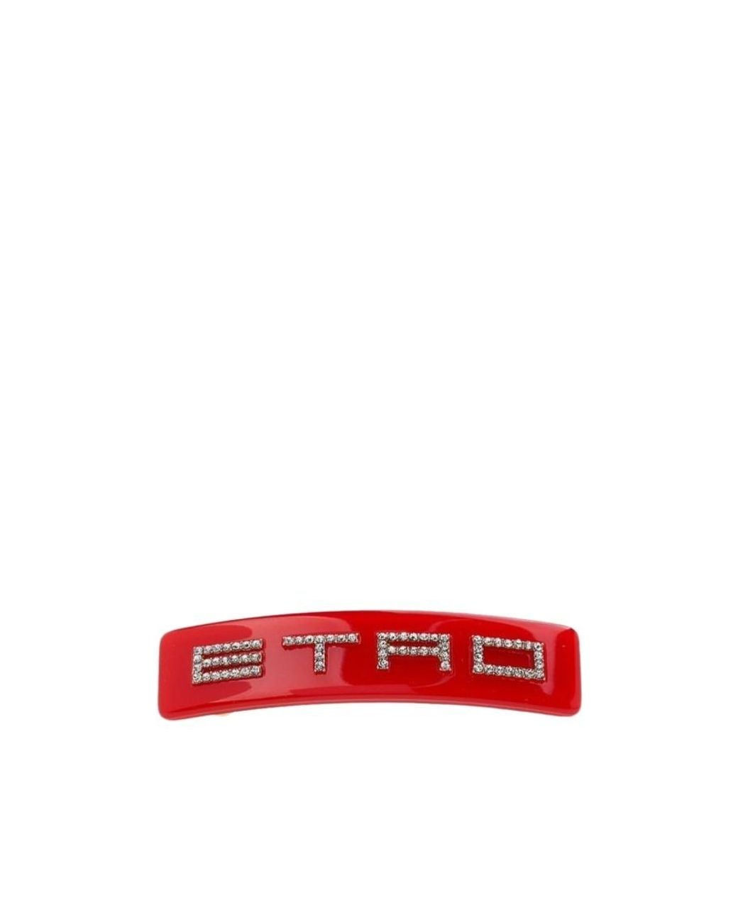 Etro Red Logo Hair Clip