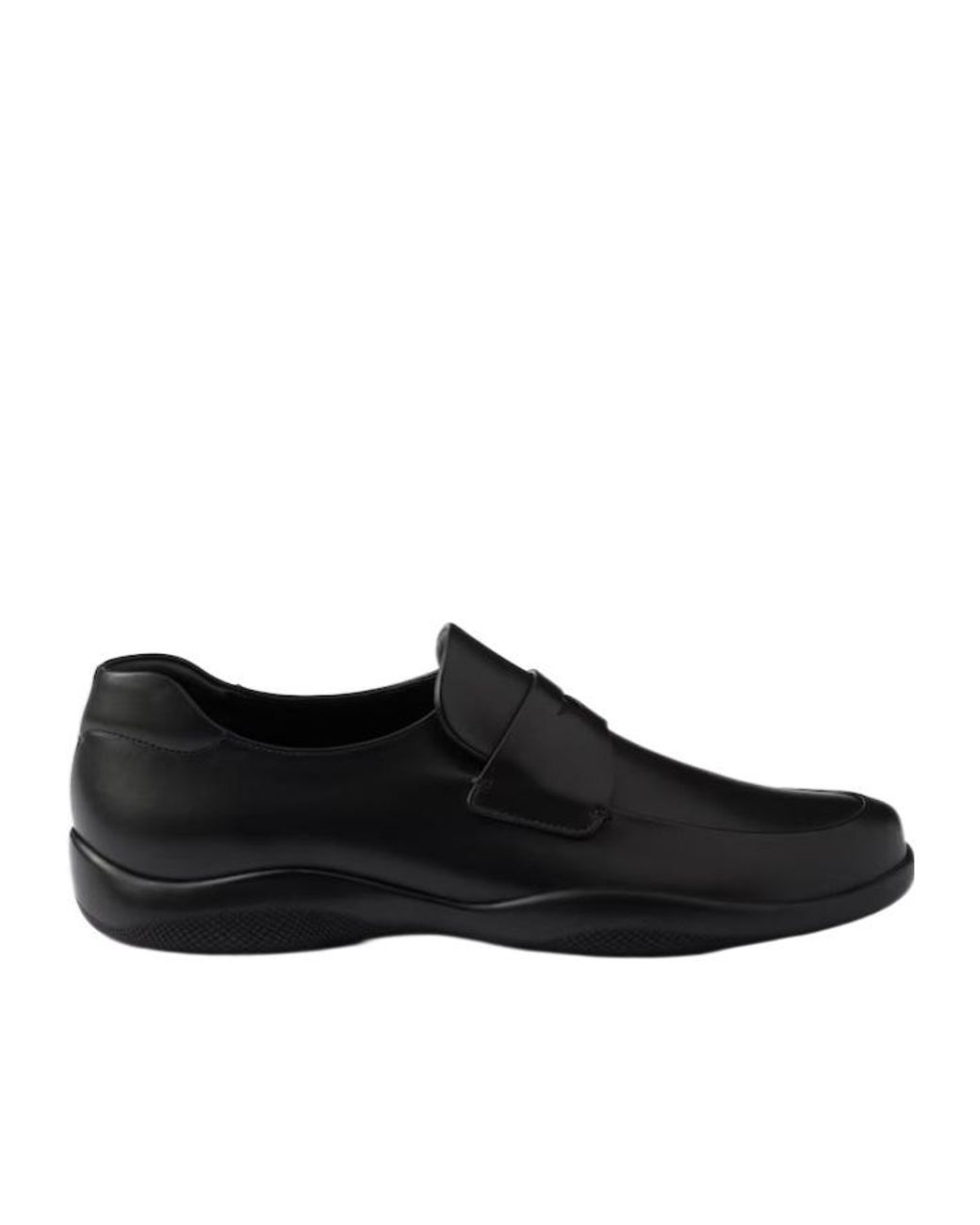 Prada Black Toblach Leather Loafers for men
