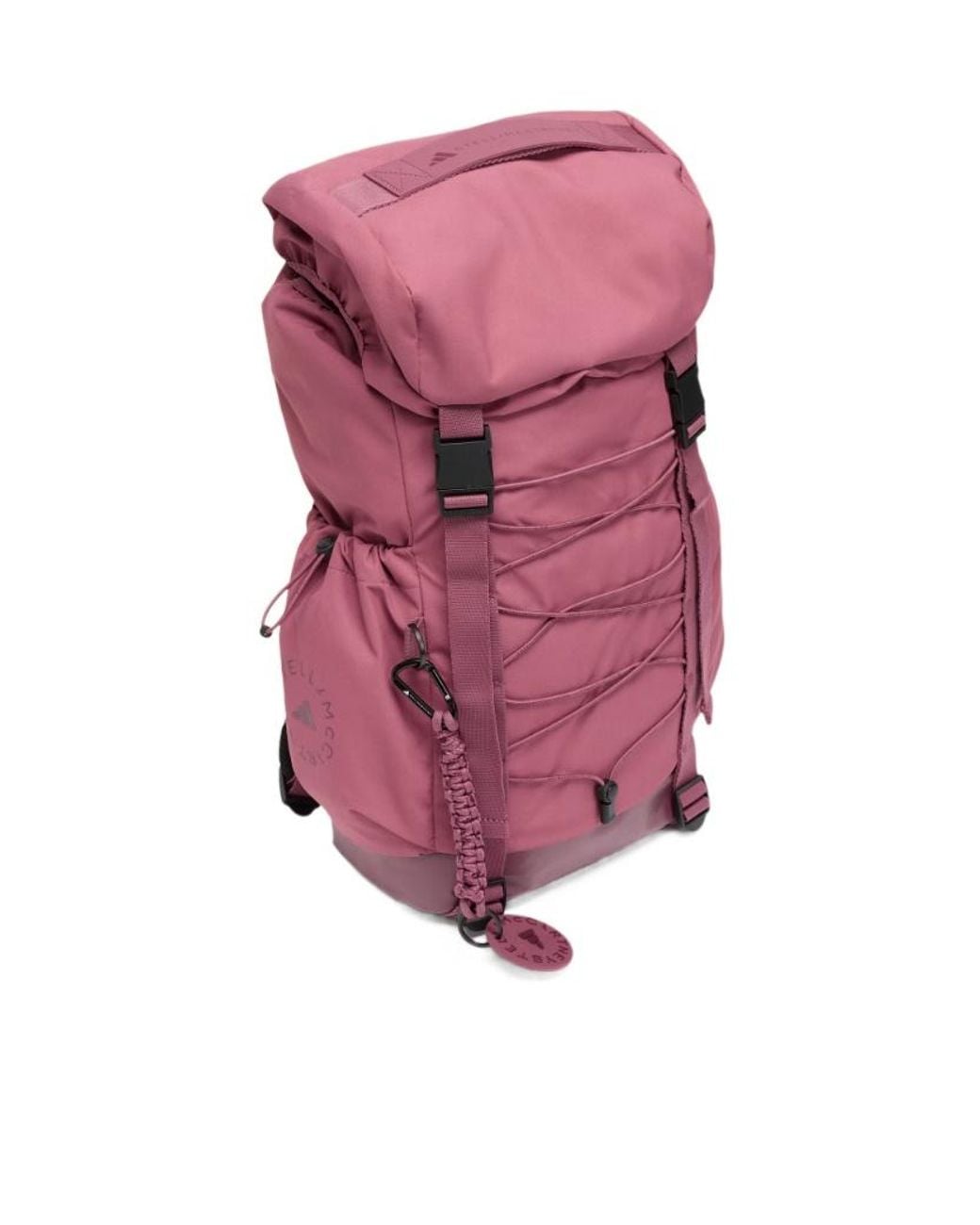 Adidas By Stella McCartney Pink Logo Patch Buckled Backpack