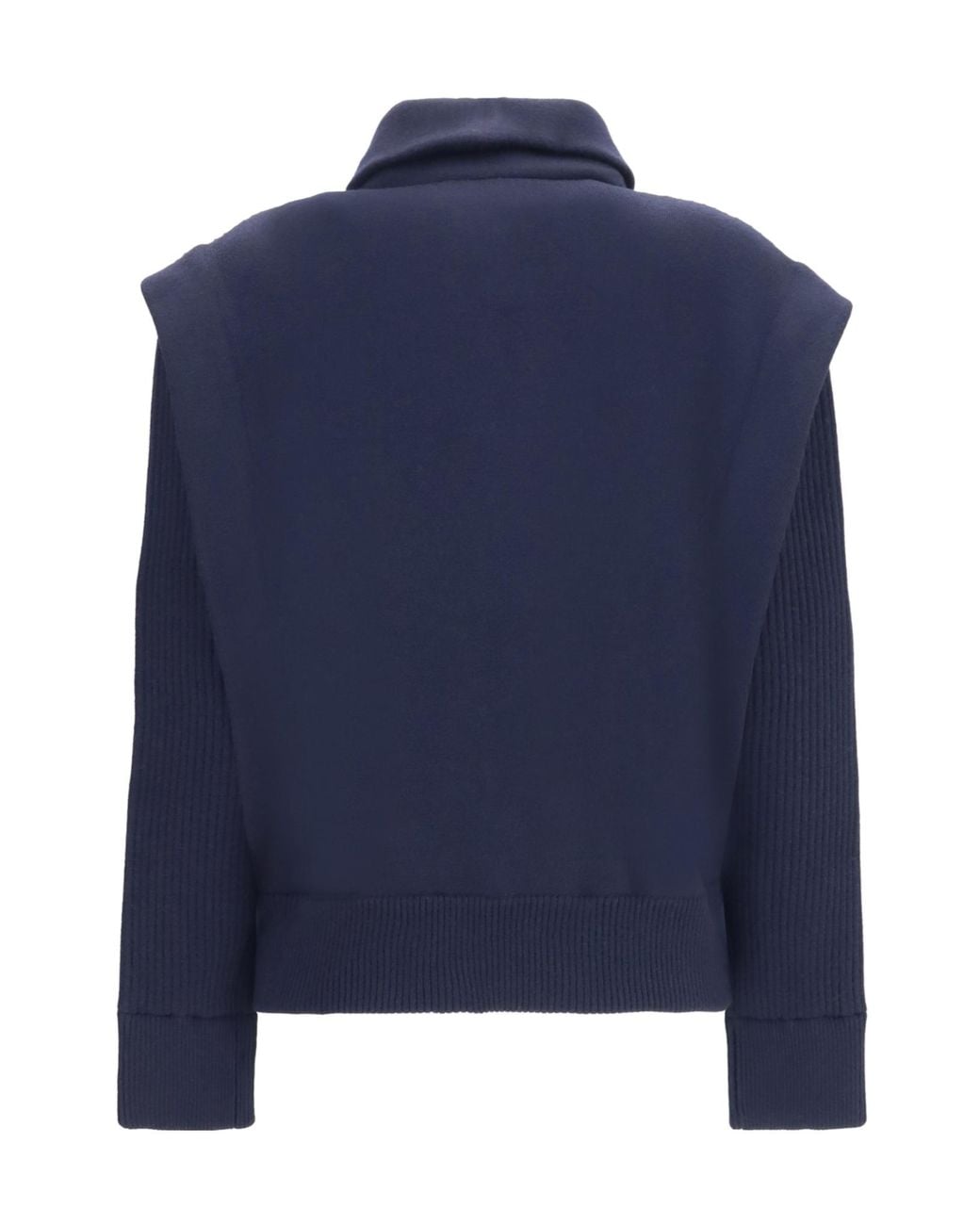 Giorgio Armani Blue Ribbed Sleeve Bomber Jacket